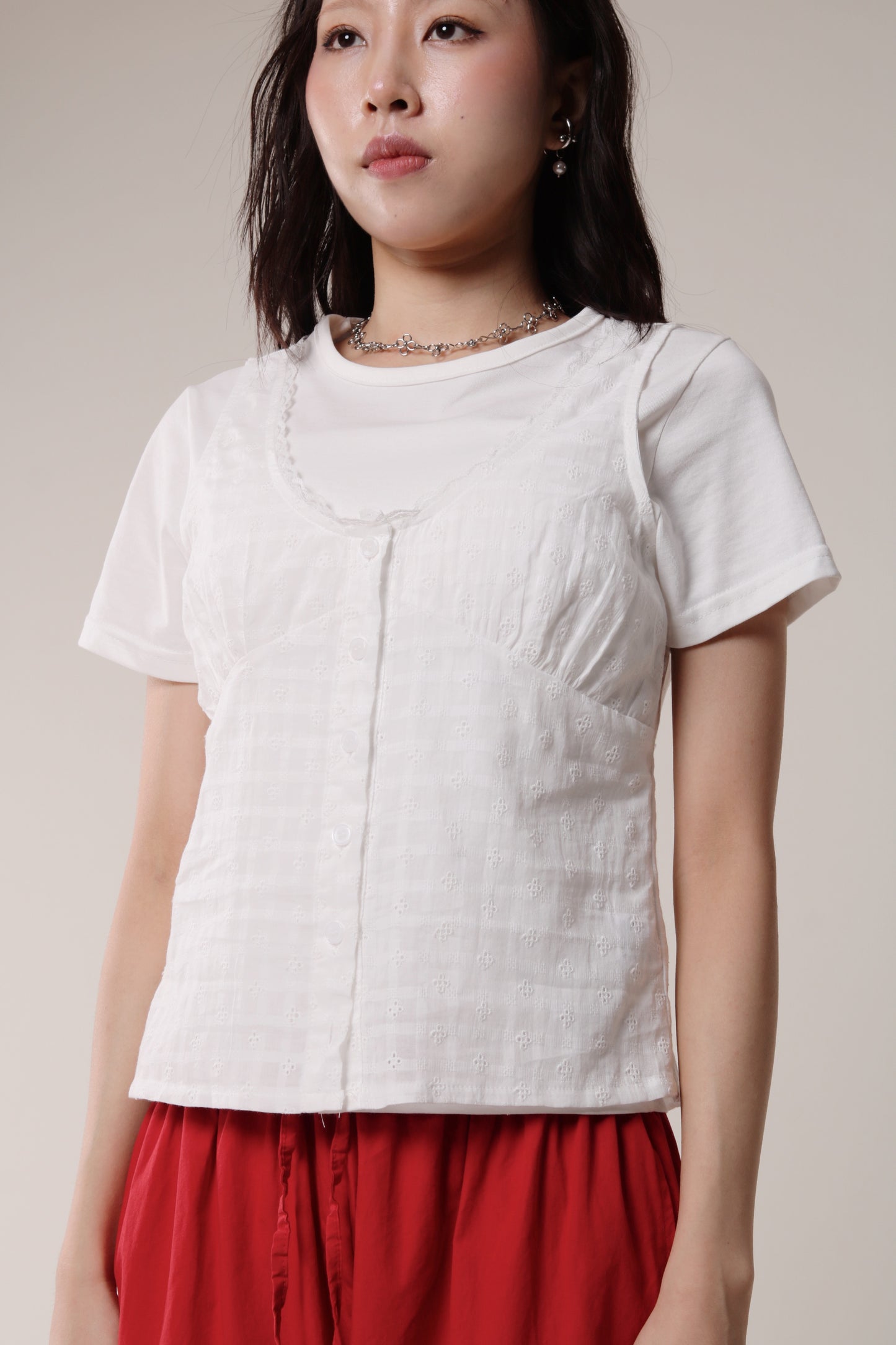 Retro Lace Vest (White)