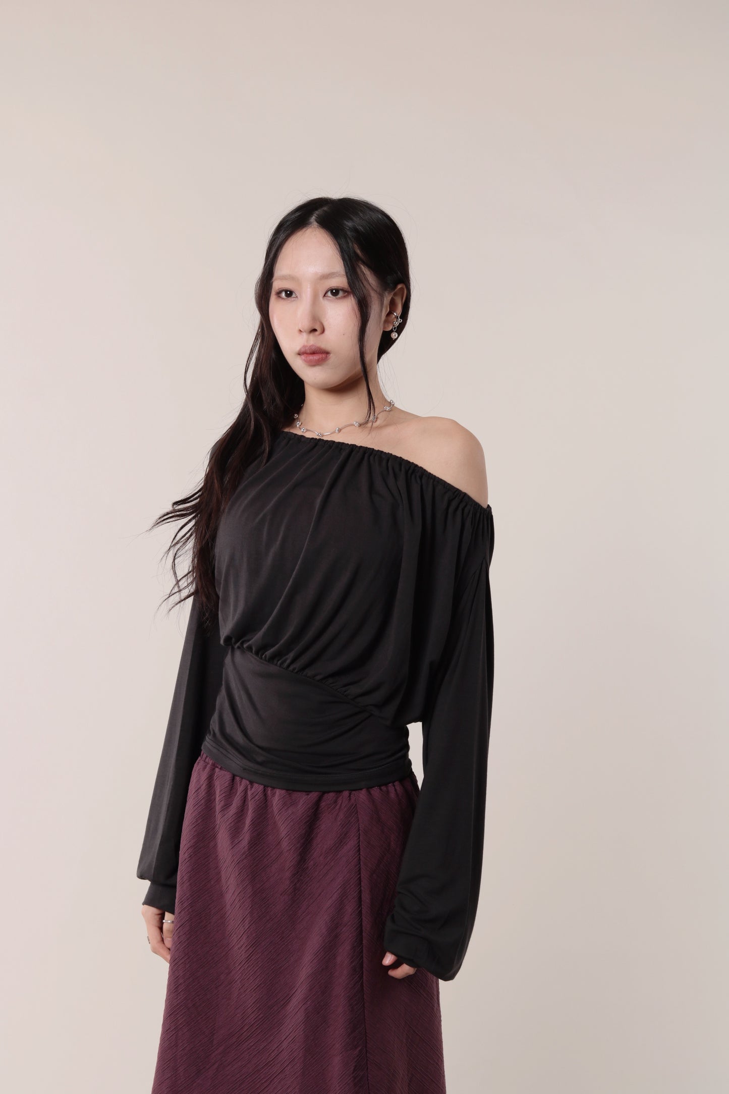 Luna Gathered Top (Black)