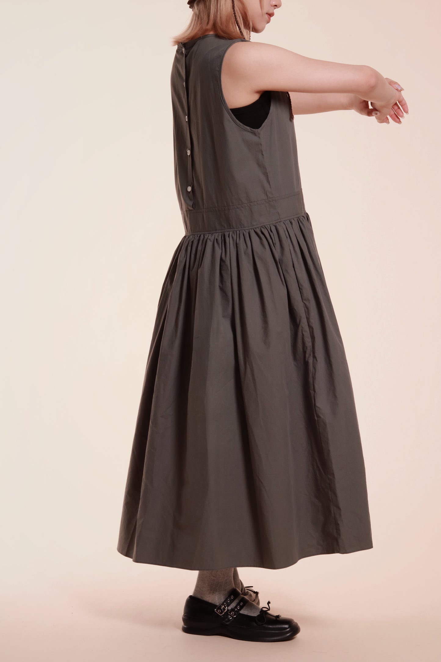 Doll Pocket Dress (Charcoal)