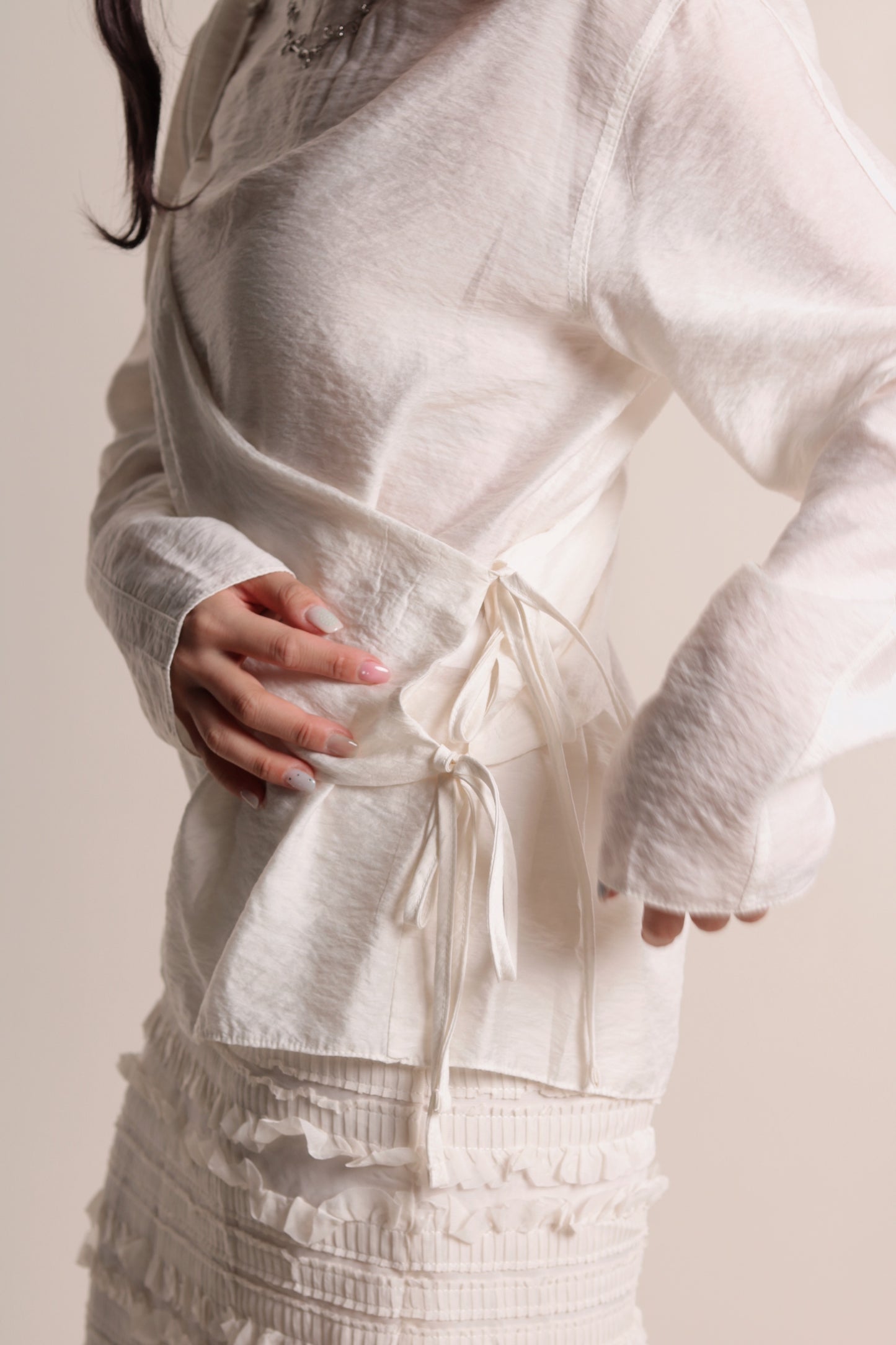 Cami Wrap Blouse (Ivory)