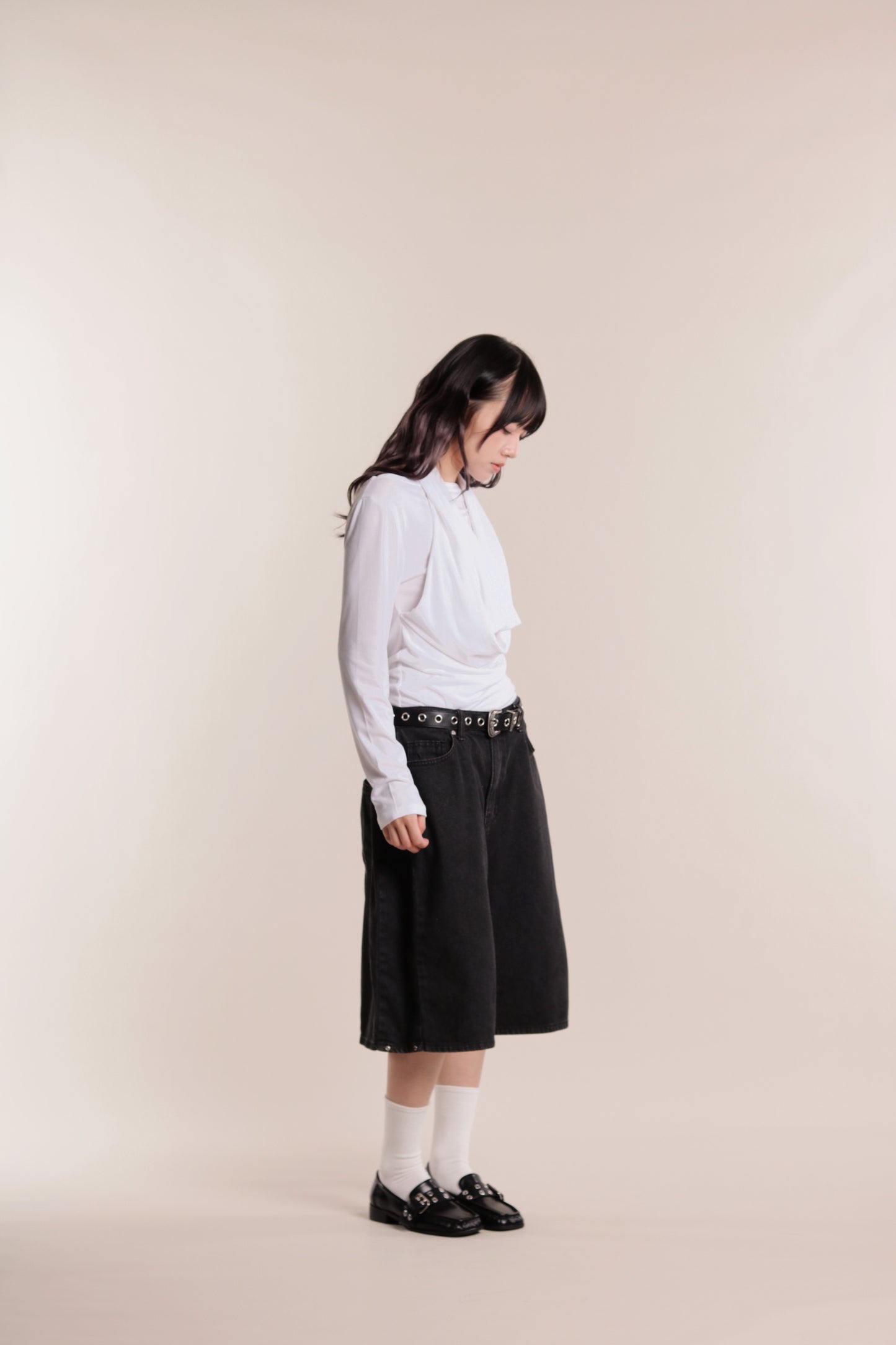 Grace Layered Drape Top (White)