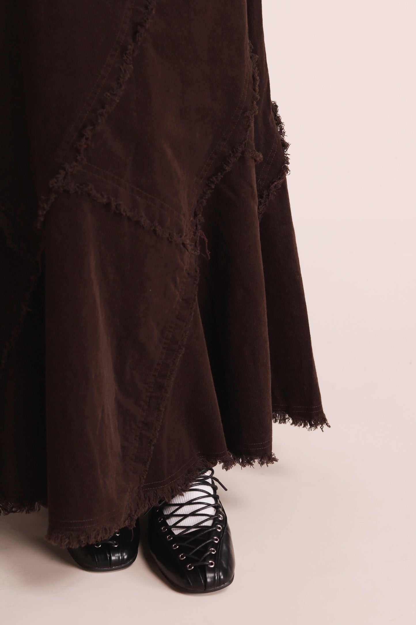 Frayed Mermaid Skirt (Brown)