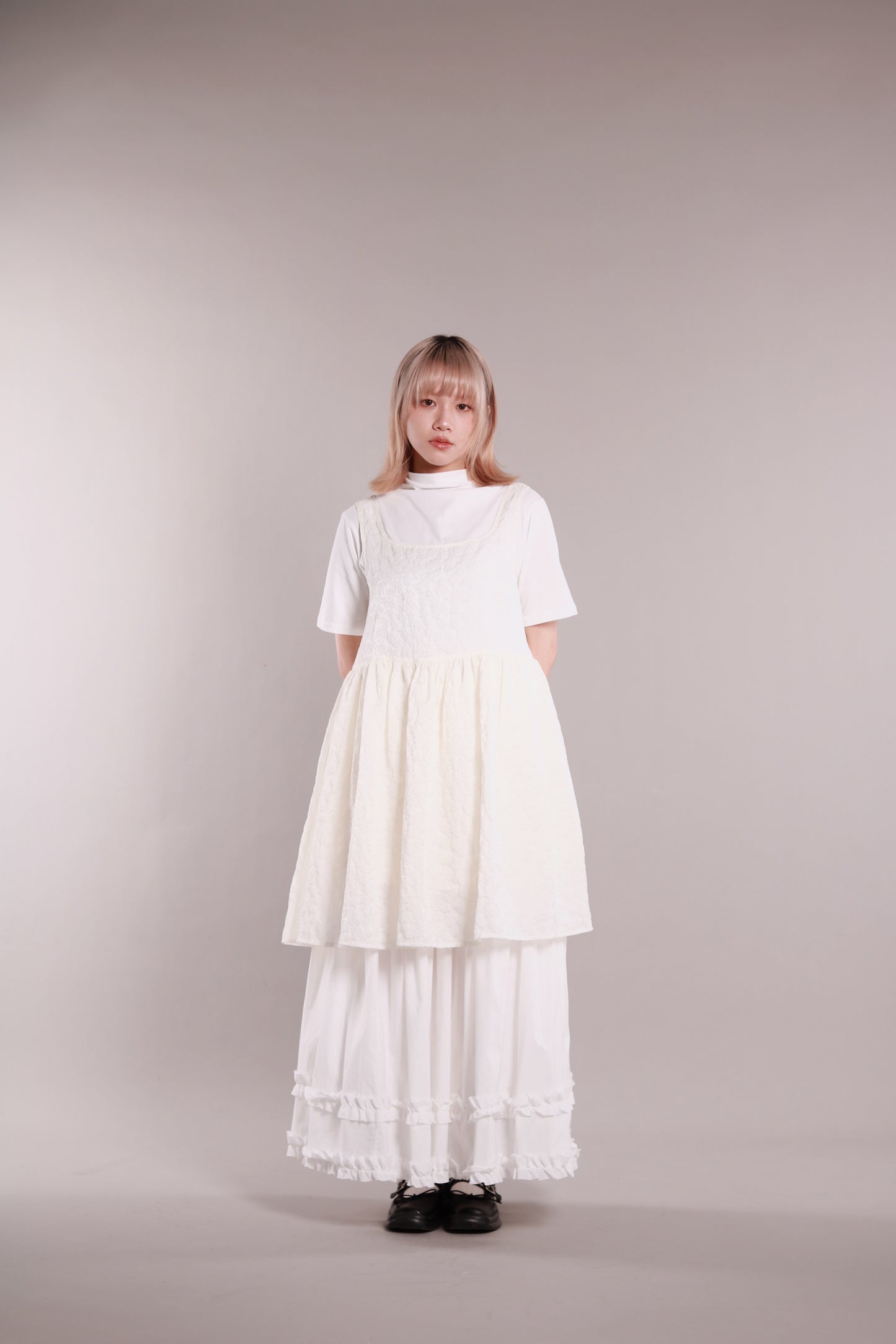 Mock Neck Tee (White)