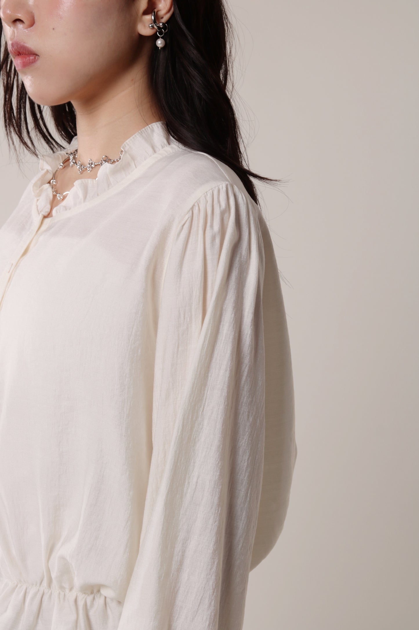 Retro Ruffle Shirt (Ivory)