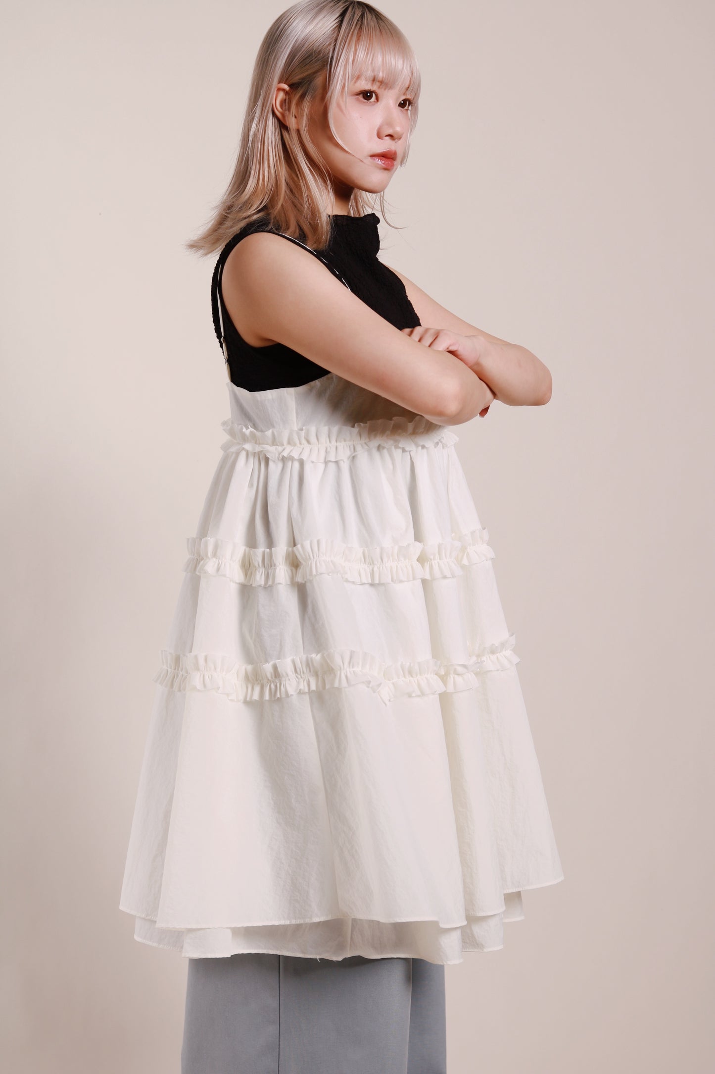 Doll Ruffle Dress (Ivory)