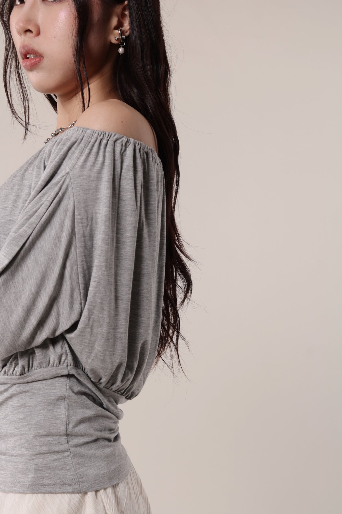 Luna Gathered Top (Grey)