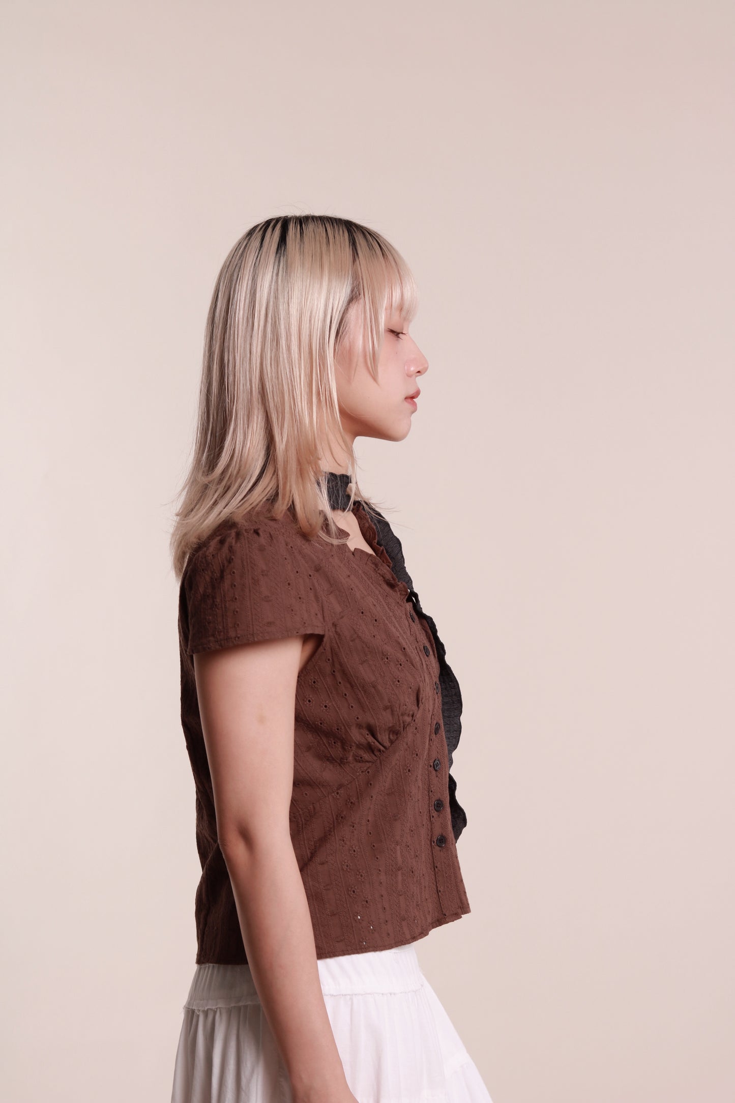 Lace Blouse (Brown)