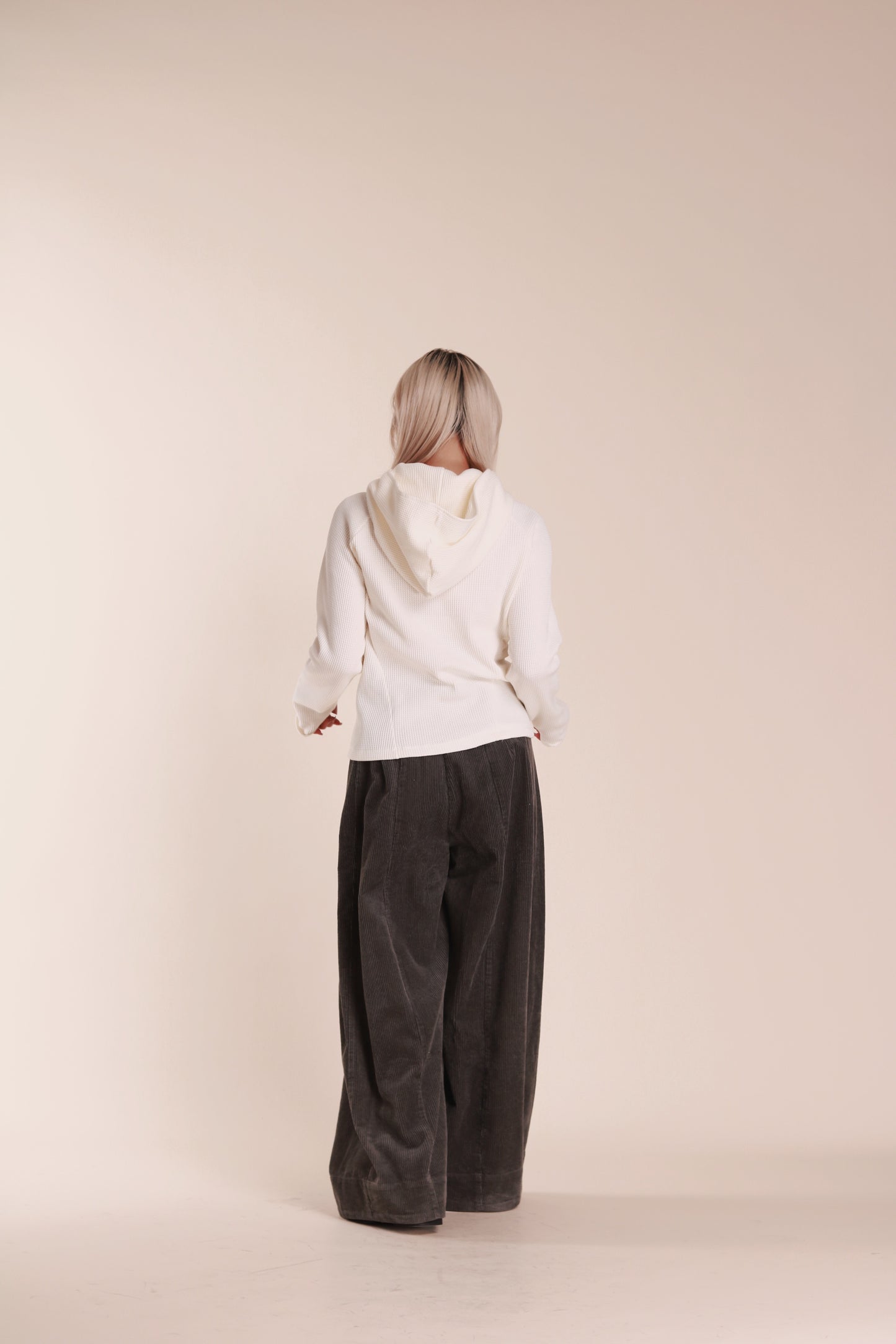 Corduroy Wide Pants (Grey)