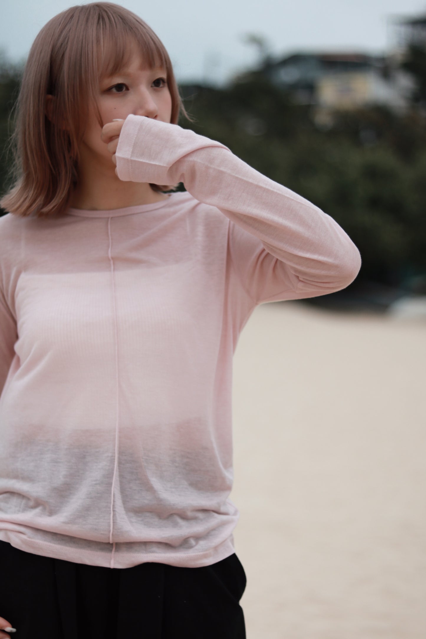 Spring Basic Top (Charcoal/Pink/Purple/White)