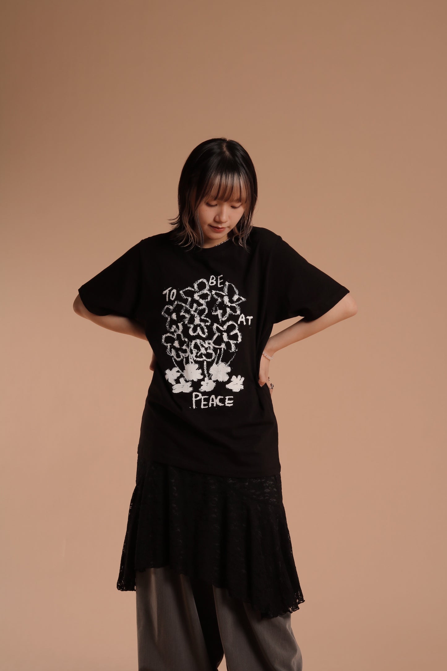 Lace Layered Mini Skirt (Black)