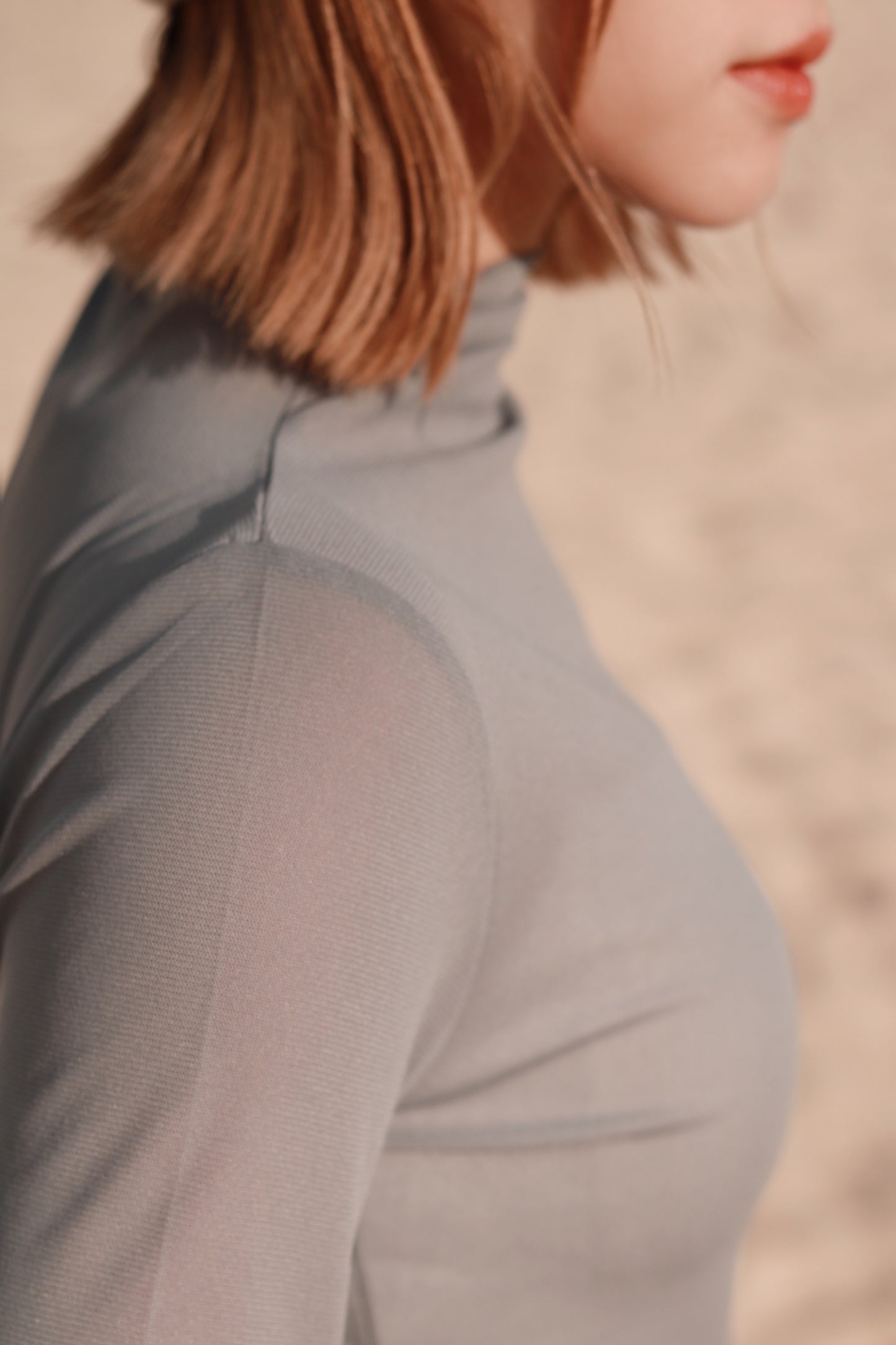 Spring See Through Top (Grey Blue)