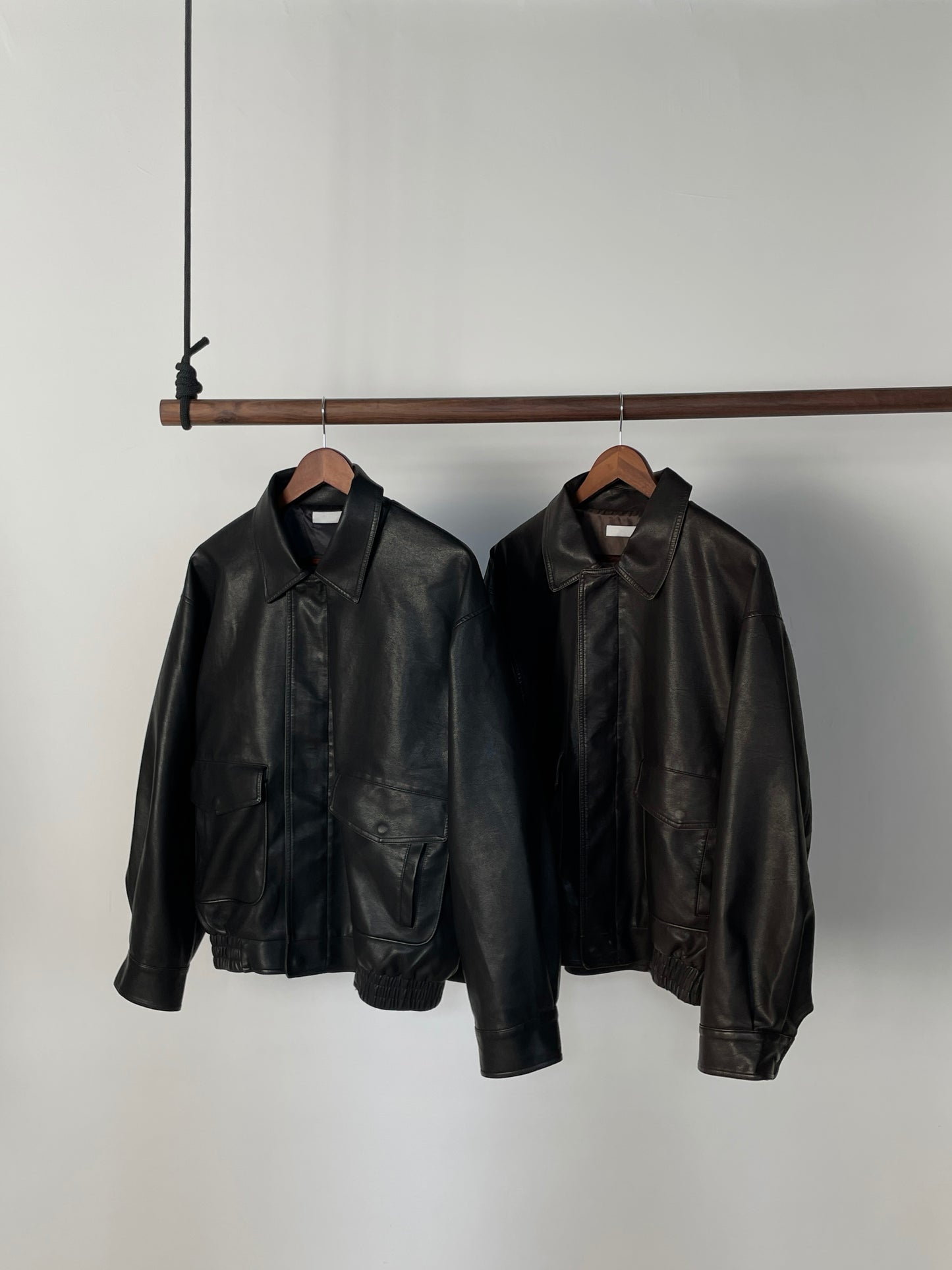 Oversized Leather Jacket (Black)