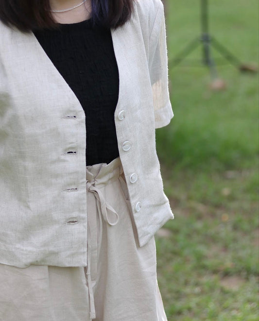 Linen Jacket (Beige)