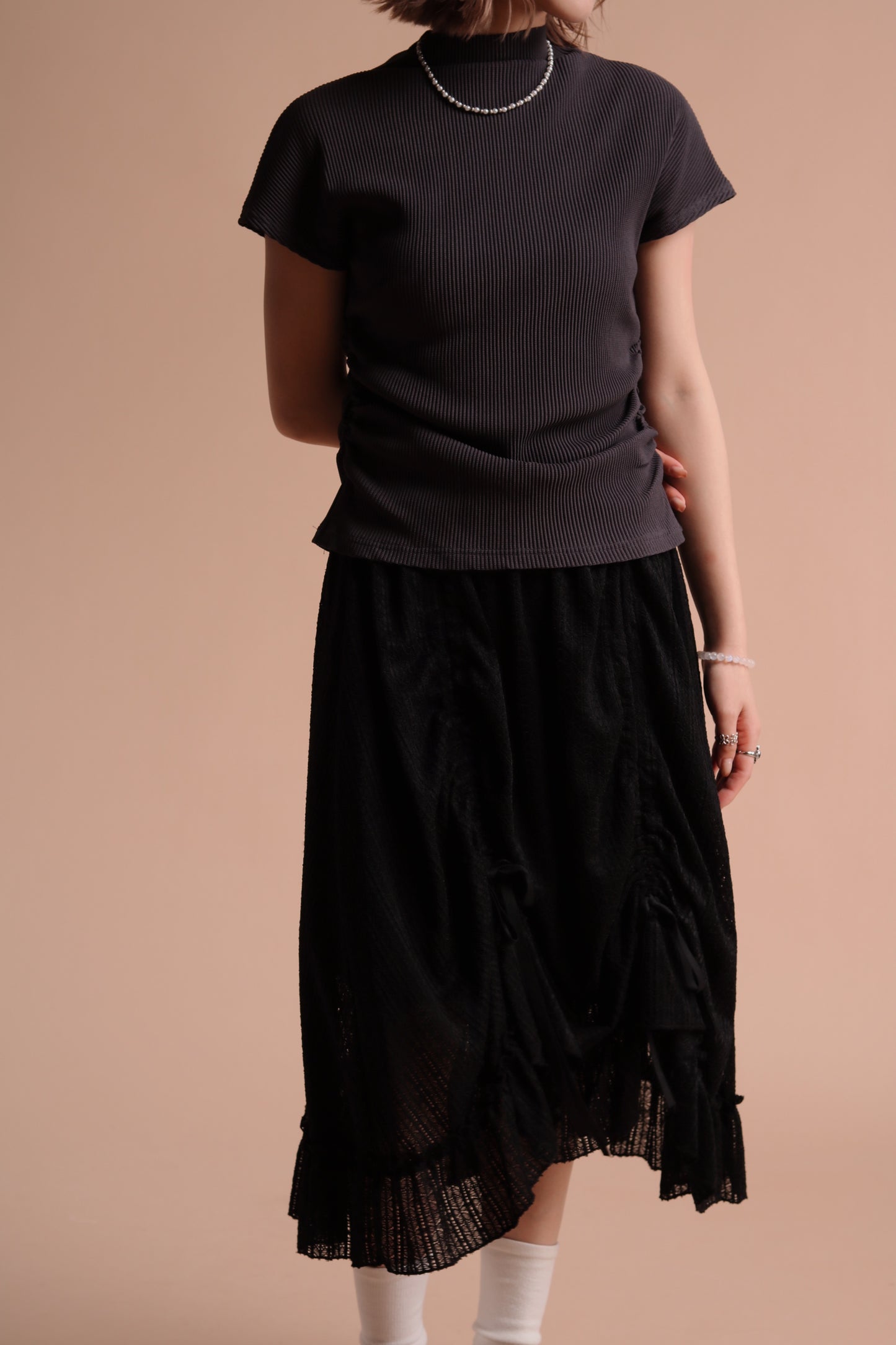 Jill Shirring Skirt (Black)
