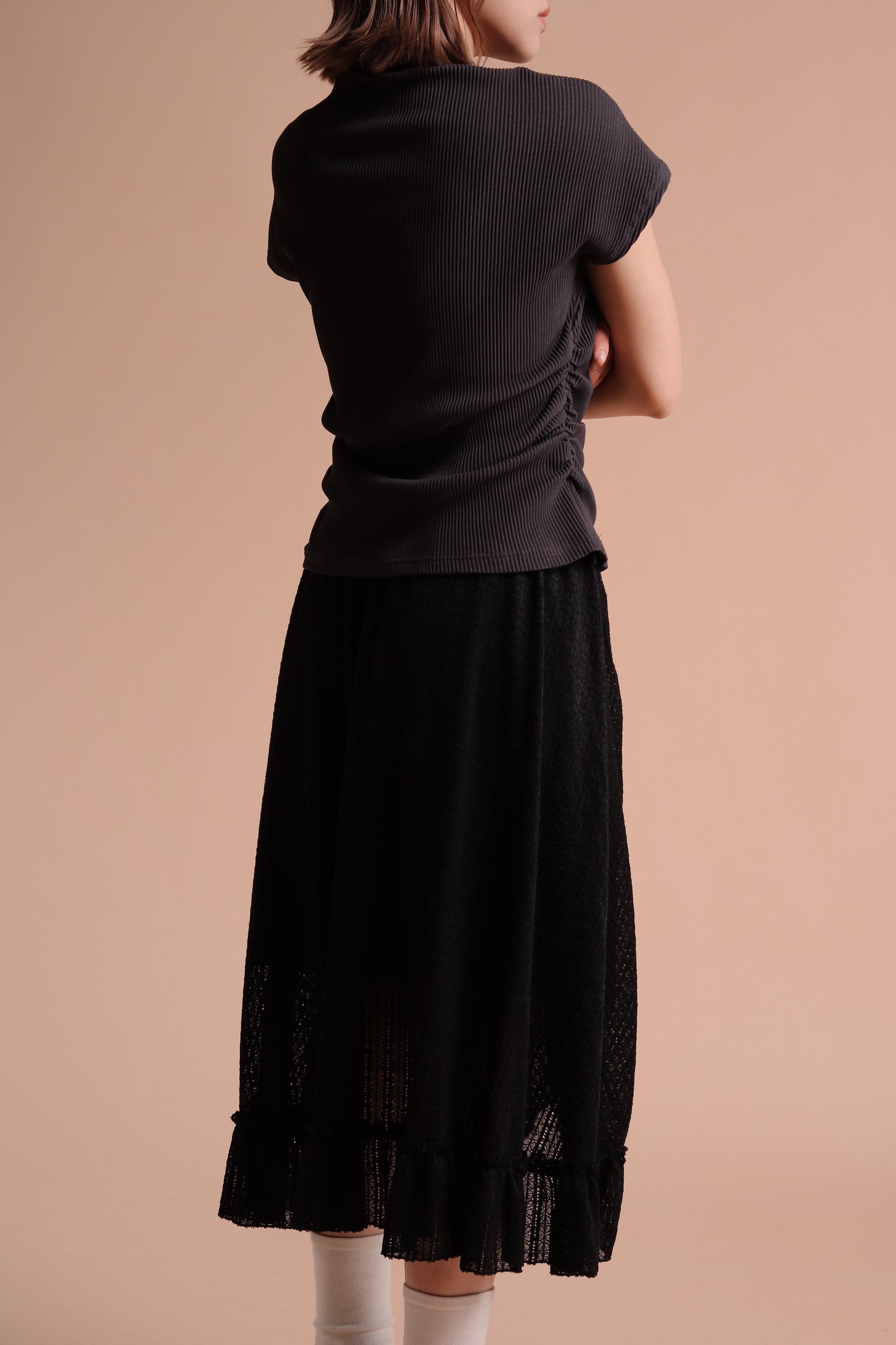 Jill Shirring Skirt (Black)