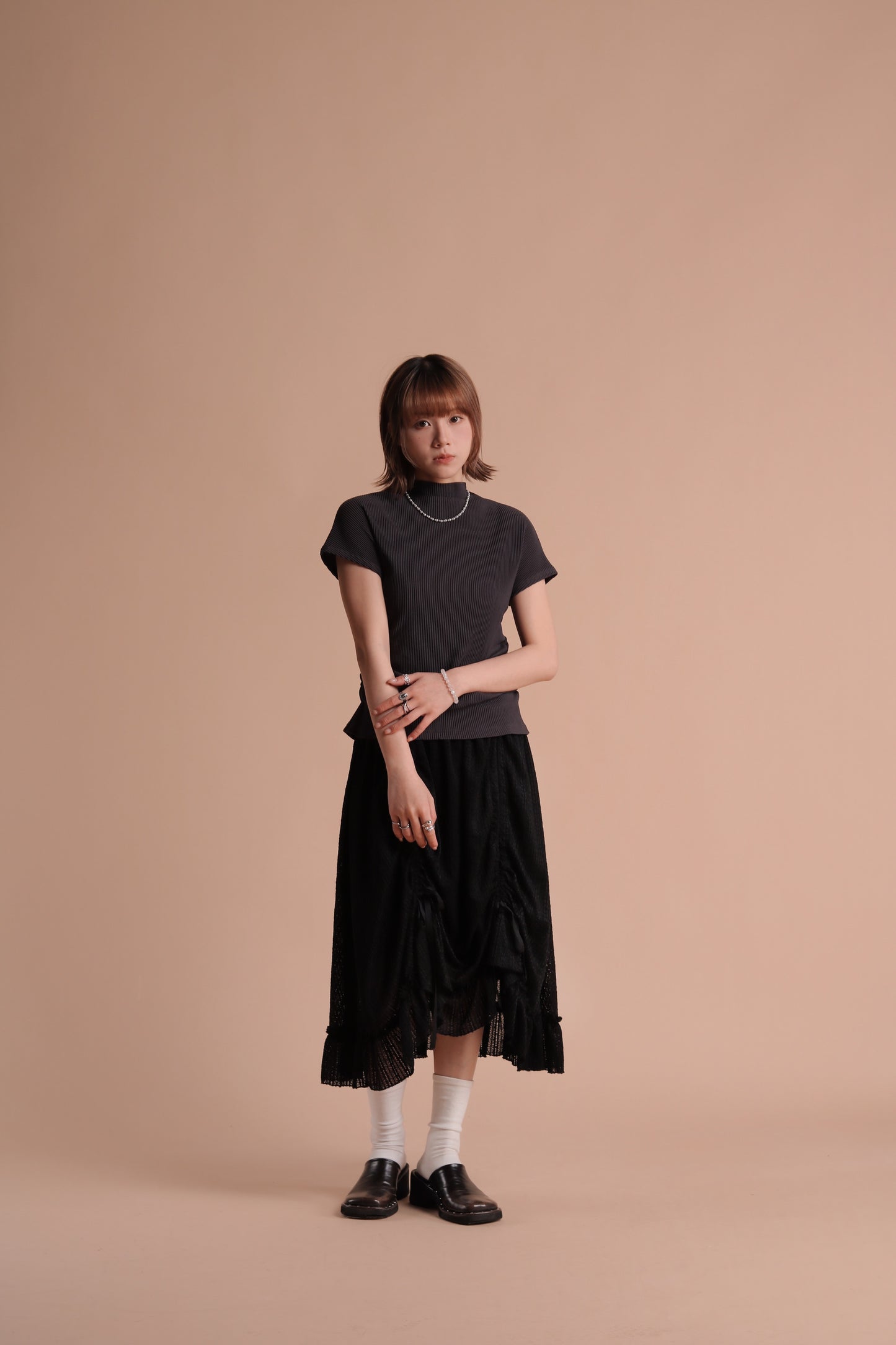 Jill Shirring Skirt (Black)