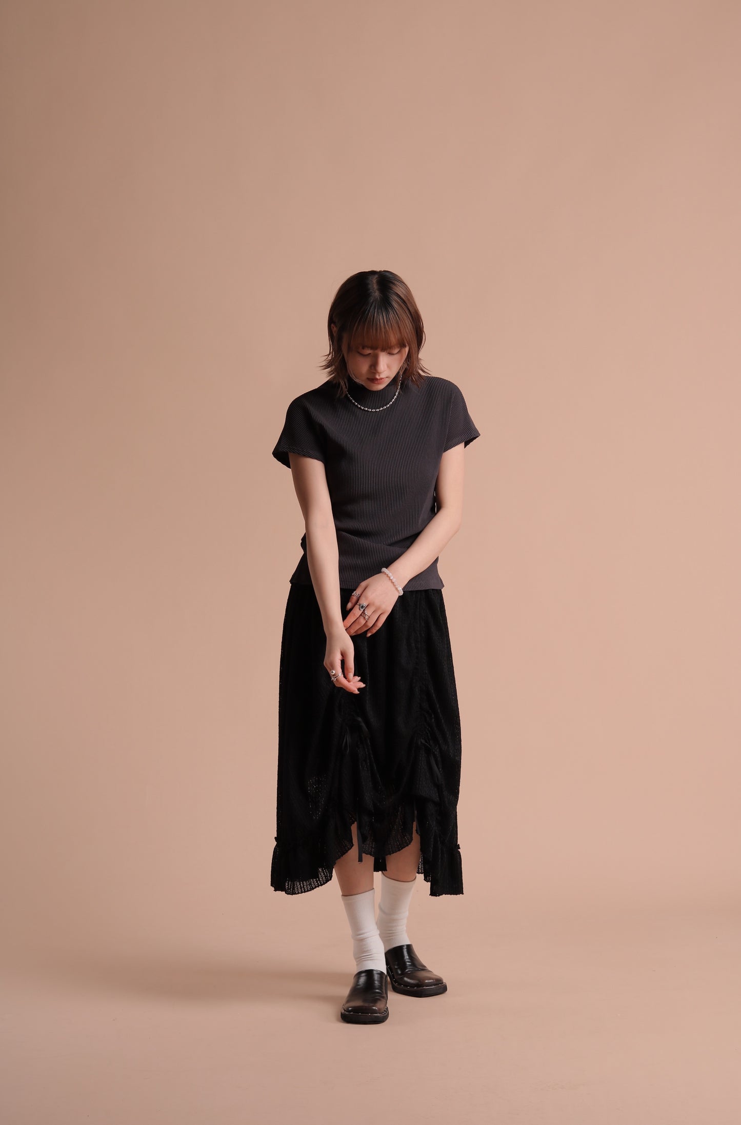 Jill Shirring Skirt (Black)