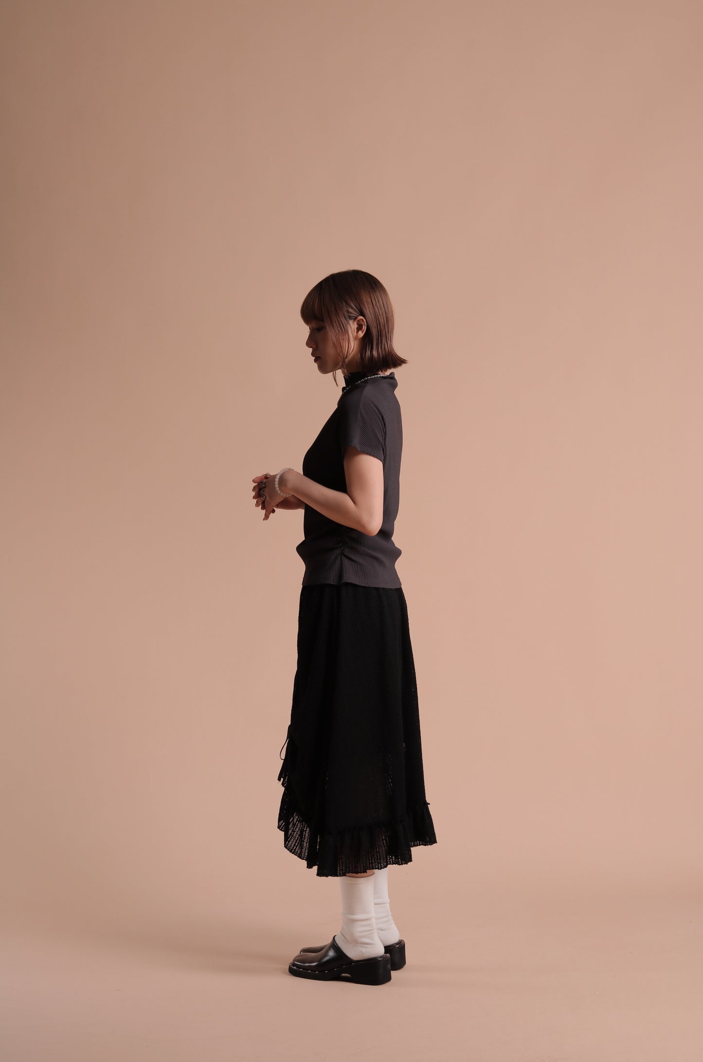 Jill Shirring Skirt (Black)