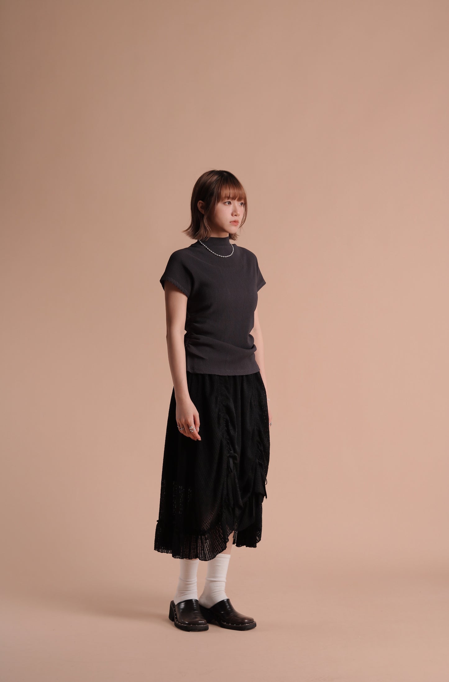 Jill Shirring Skirt (Black)