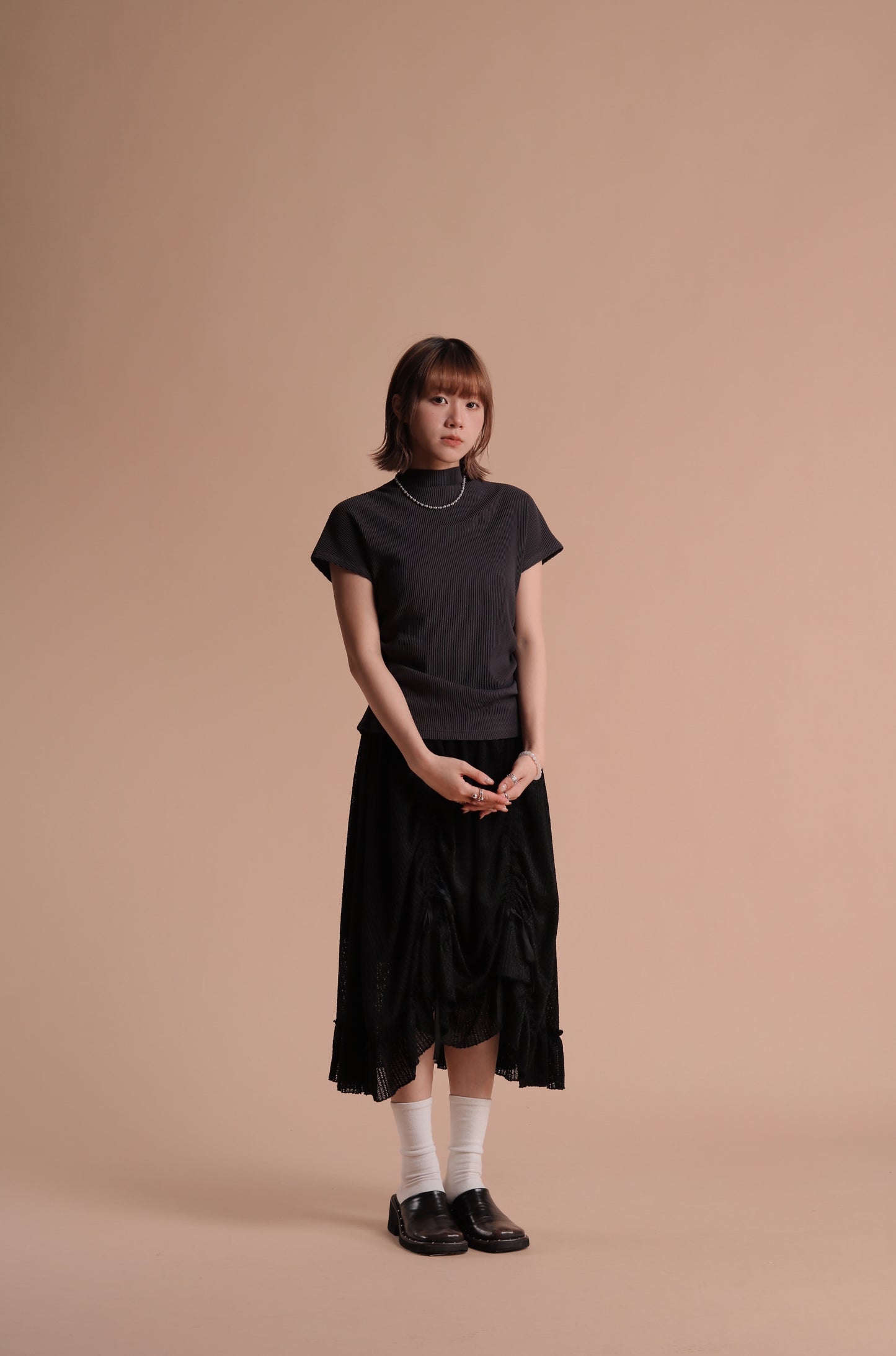 Jill Shirring Skirt (Black)
