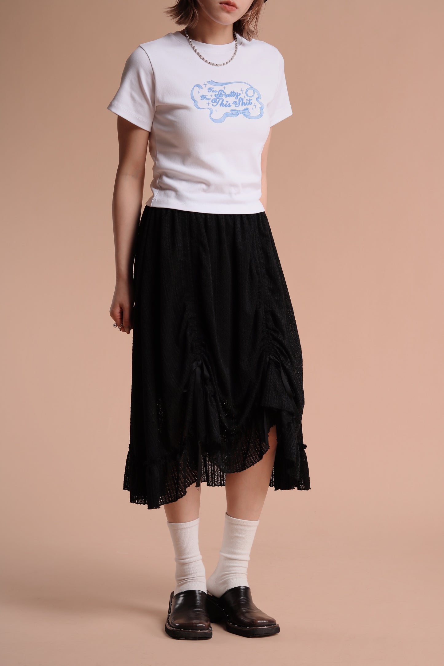 Jill Shirring Skirt (Black)