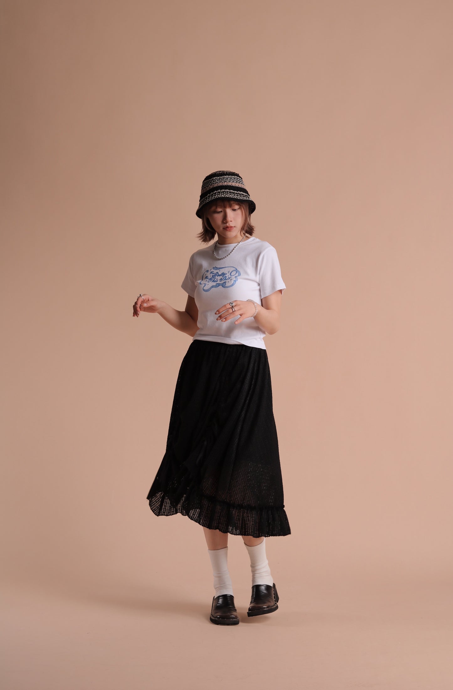 Jill Shirring Skirt (Black)