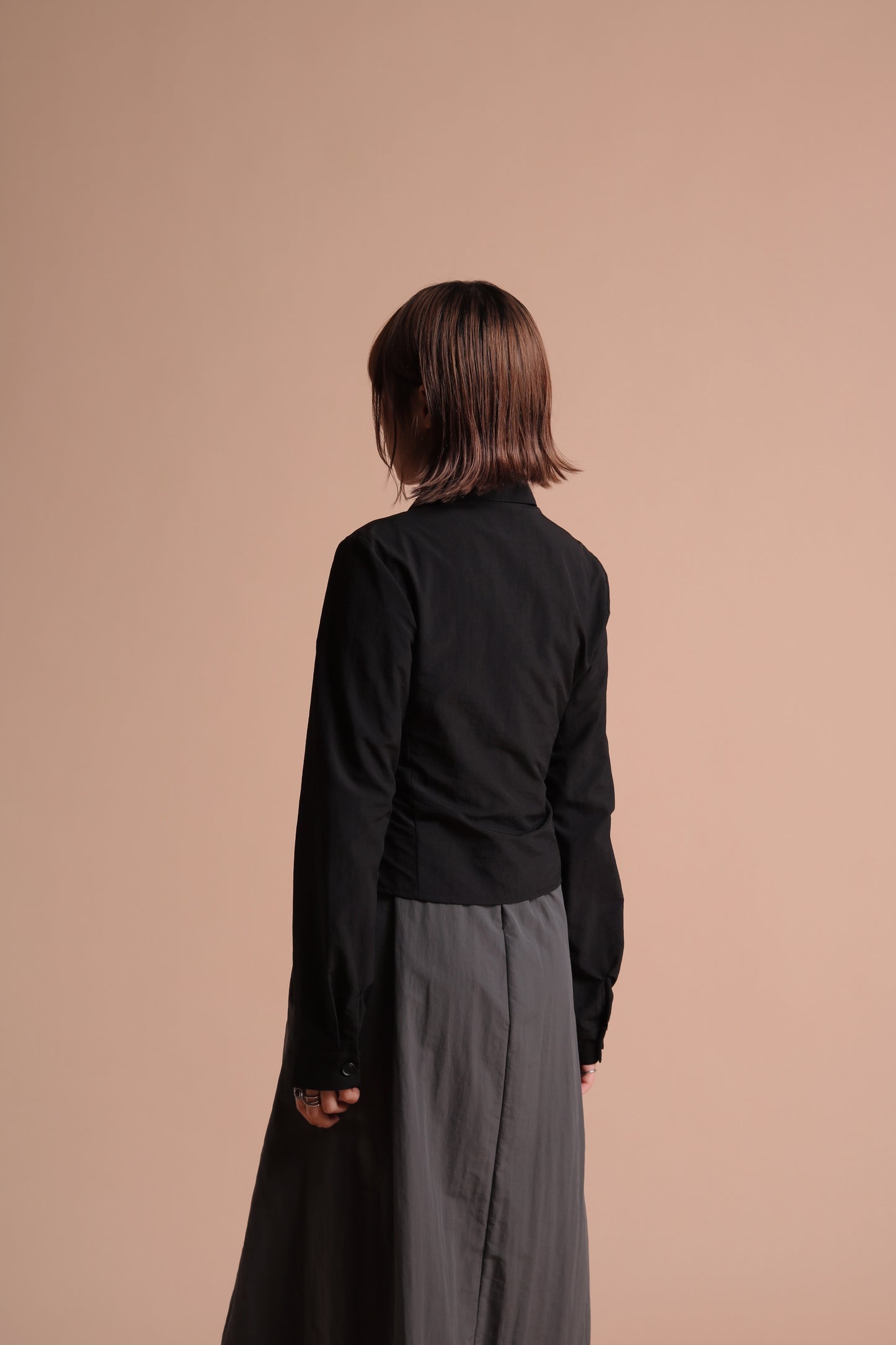 Gathered Ruffle Jacket (Black)