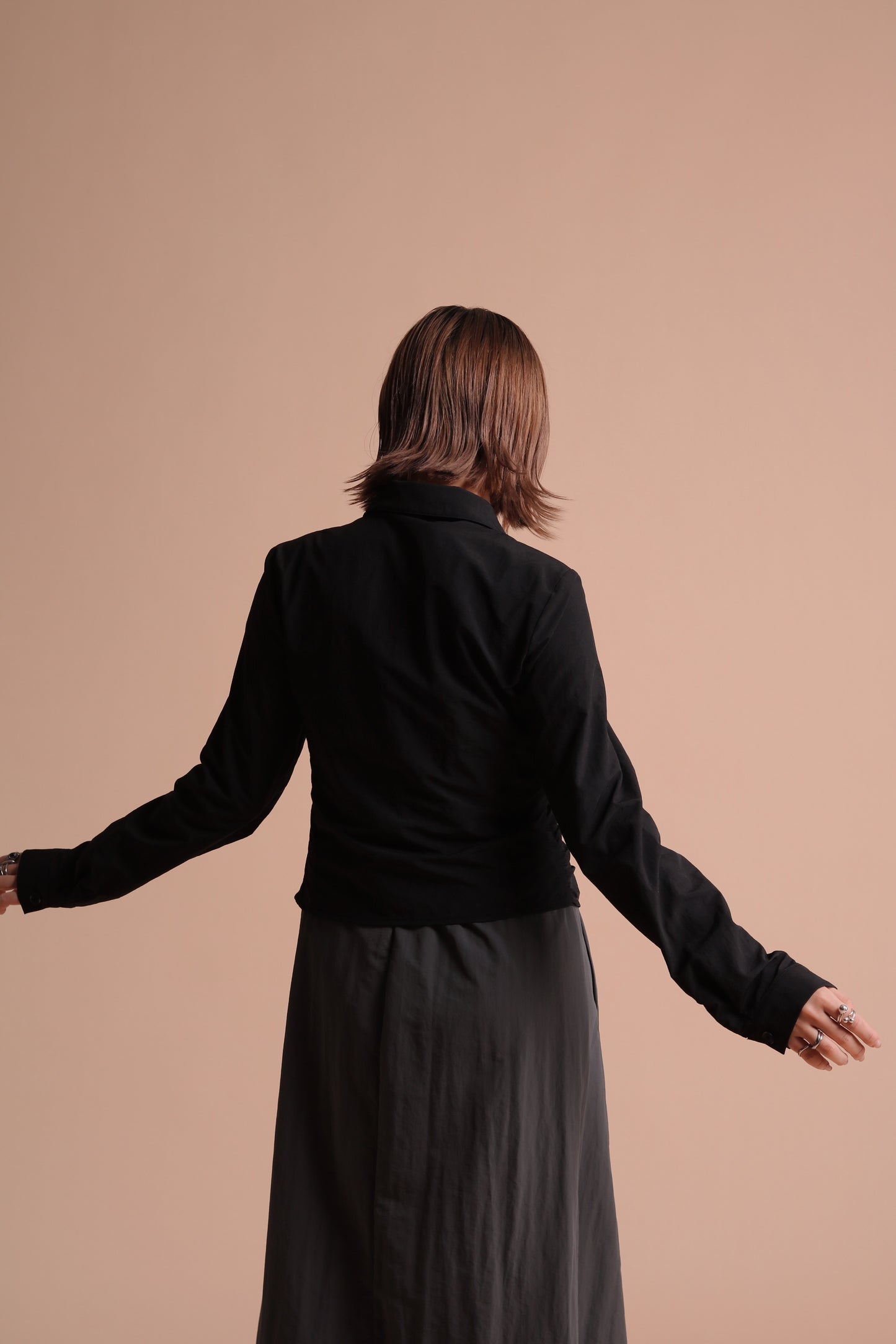 Gathered Ruffle Jacket (Black)