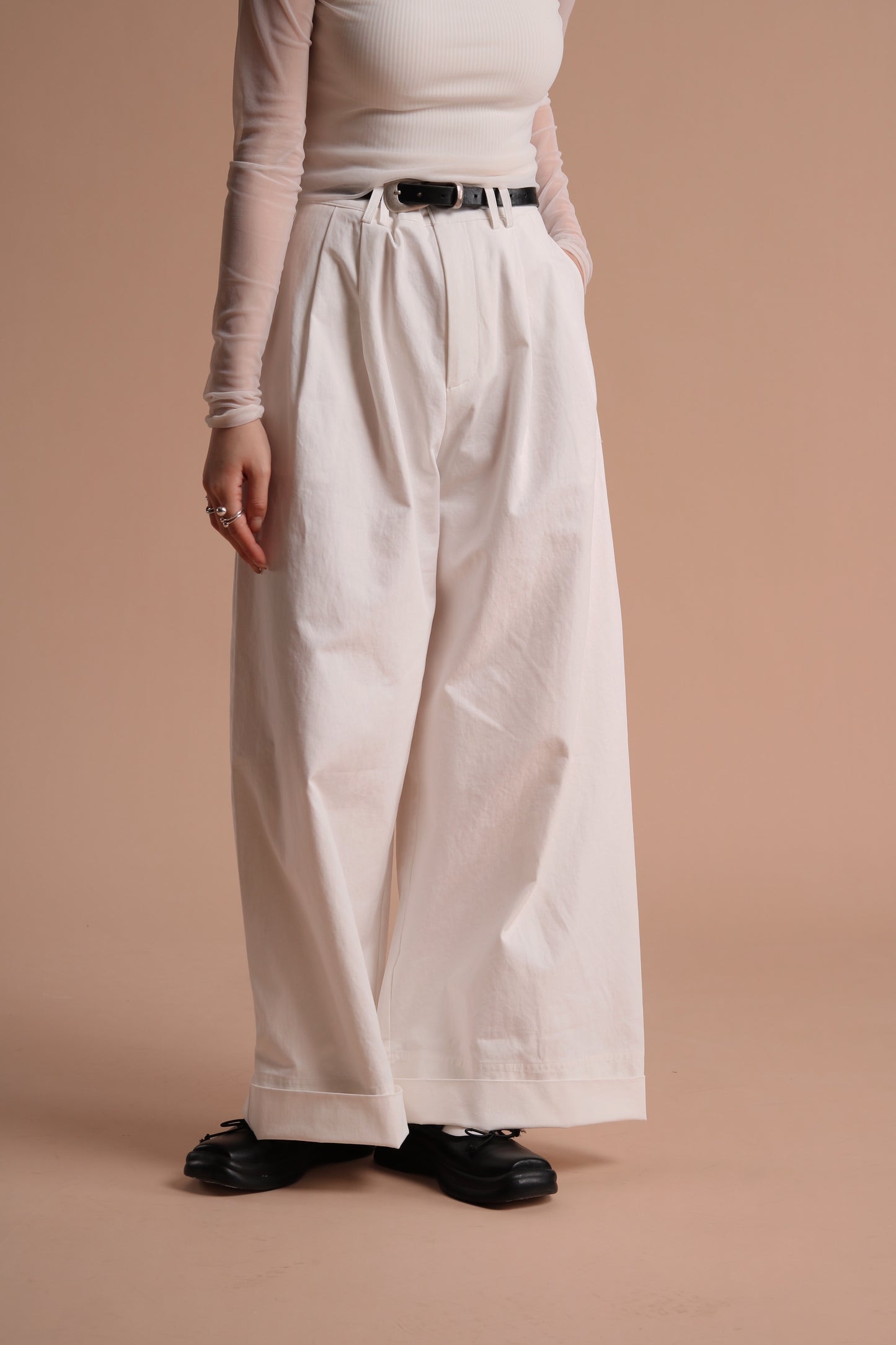 Spring Wide Pants (White)