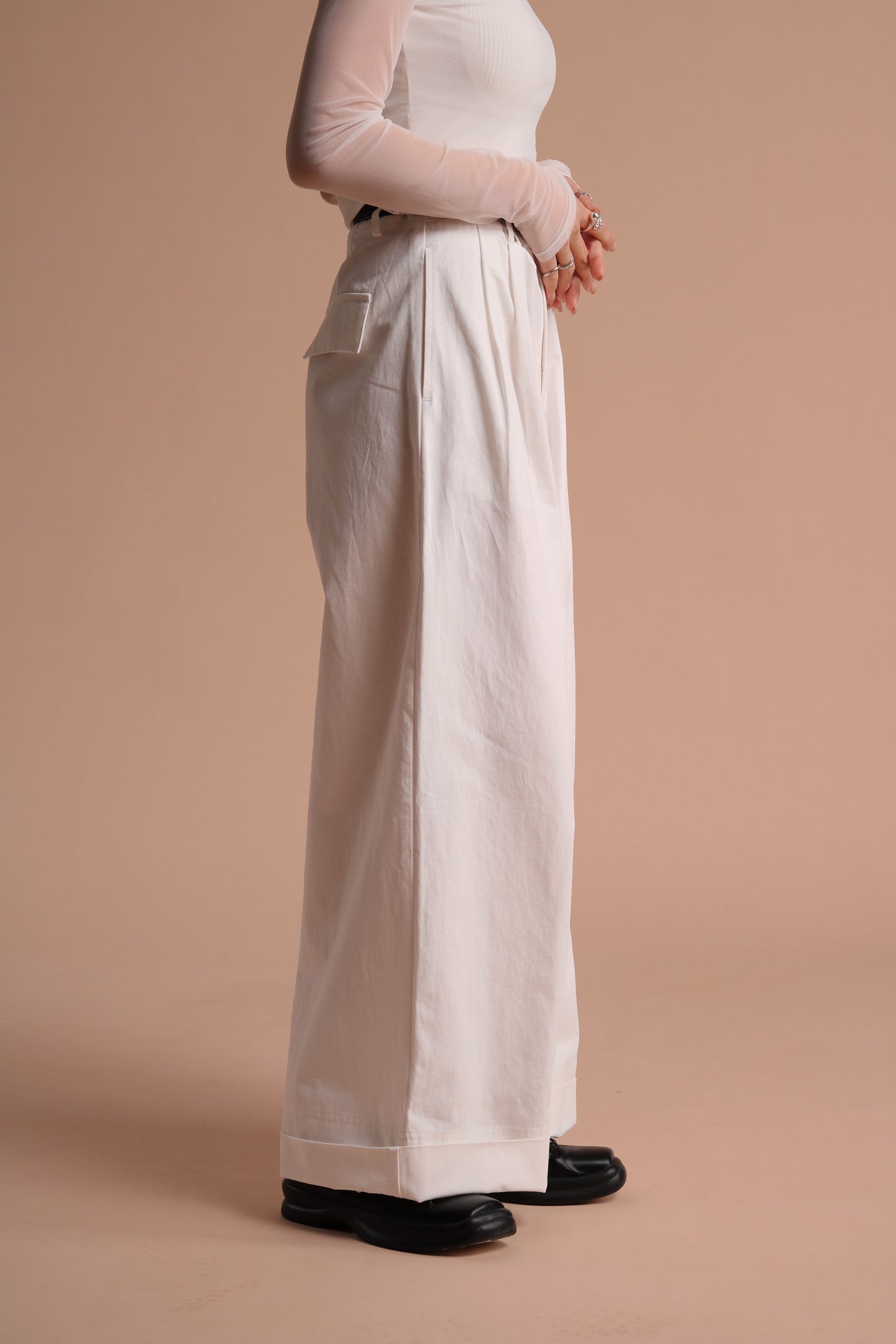 Spring Wide Pants (White)