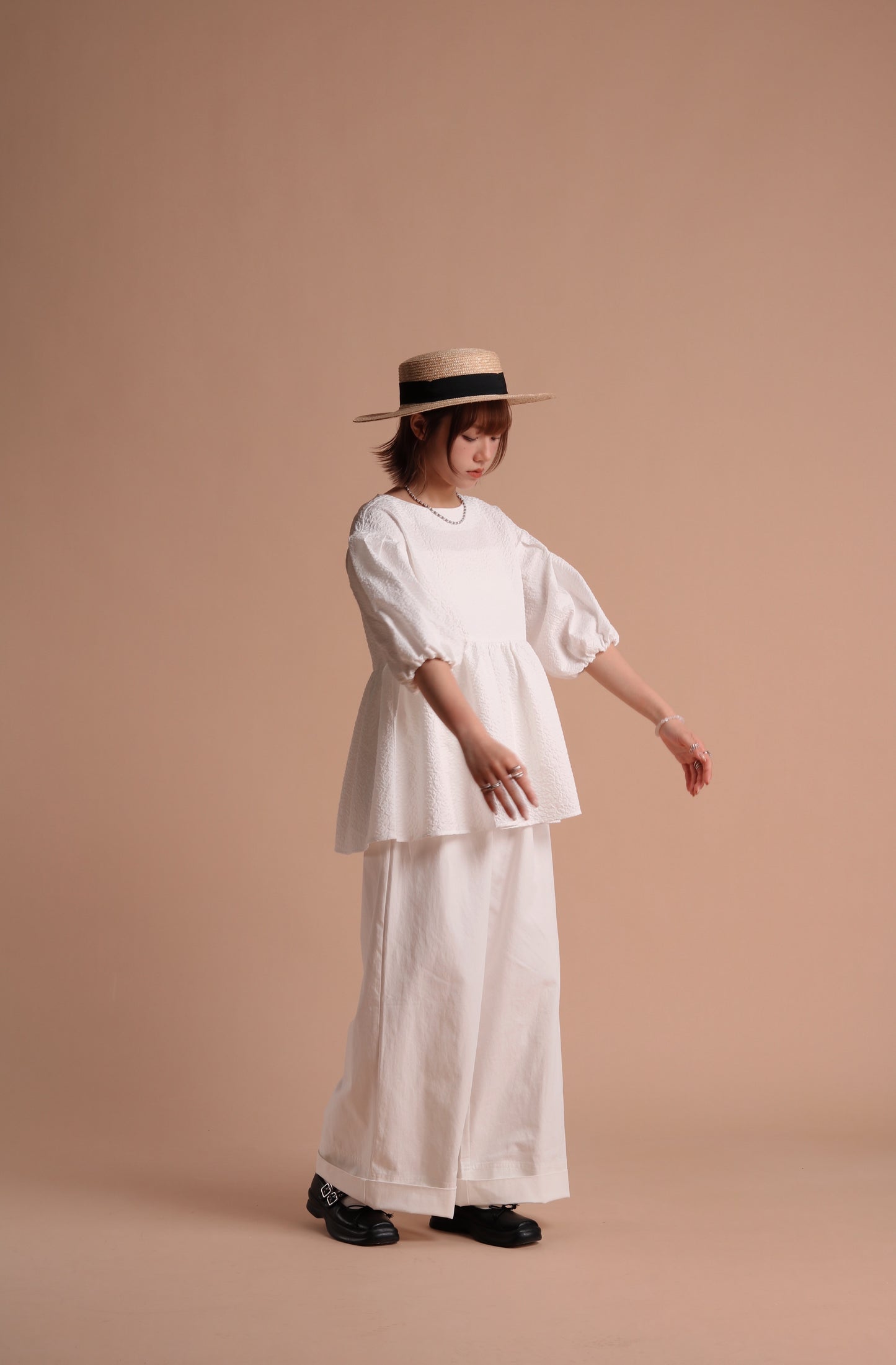 Spring Wide Pants (White)