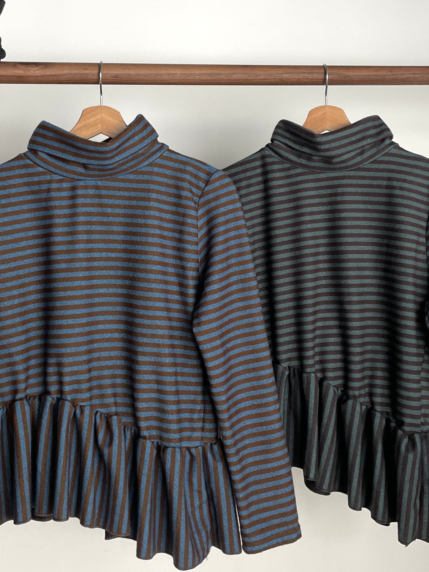 Striped Ruffle Top (Blue)