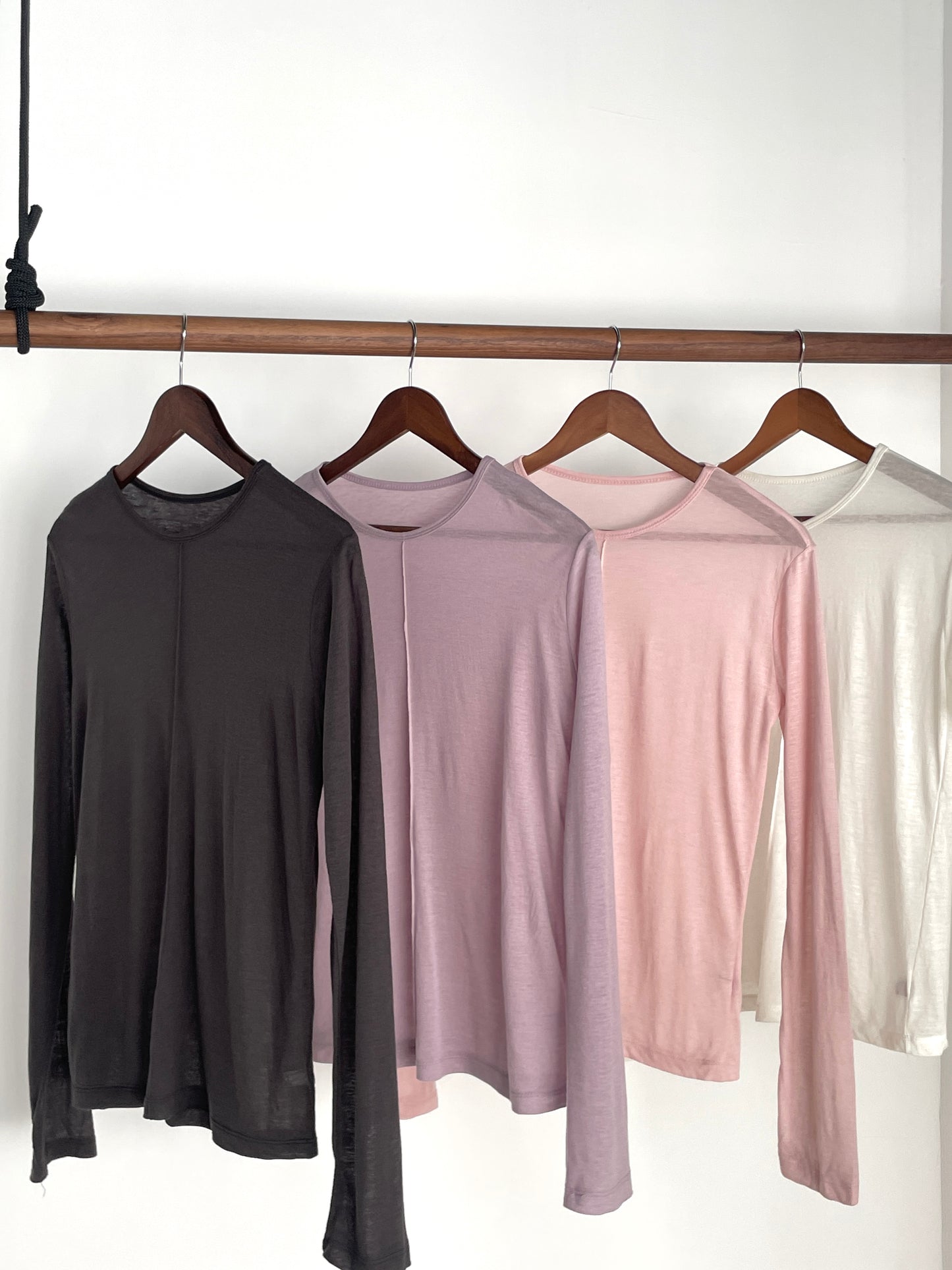 Spring Basic Top (Charcoal/Pink/Purple/White)