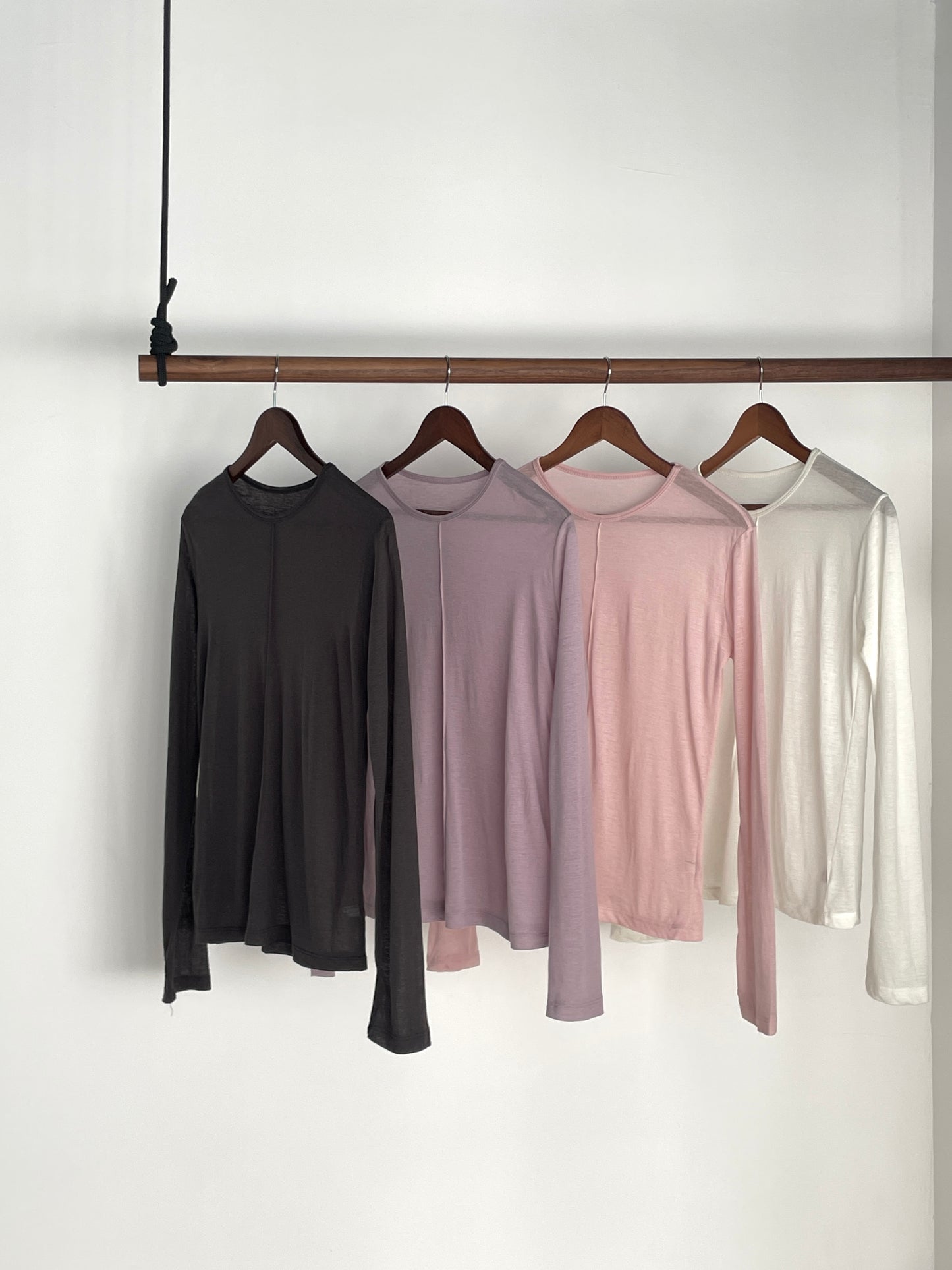 Spring Basic Top (Charcoal/Pink/Purple/White)