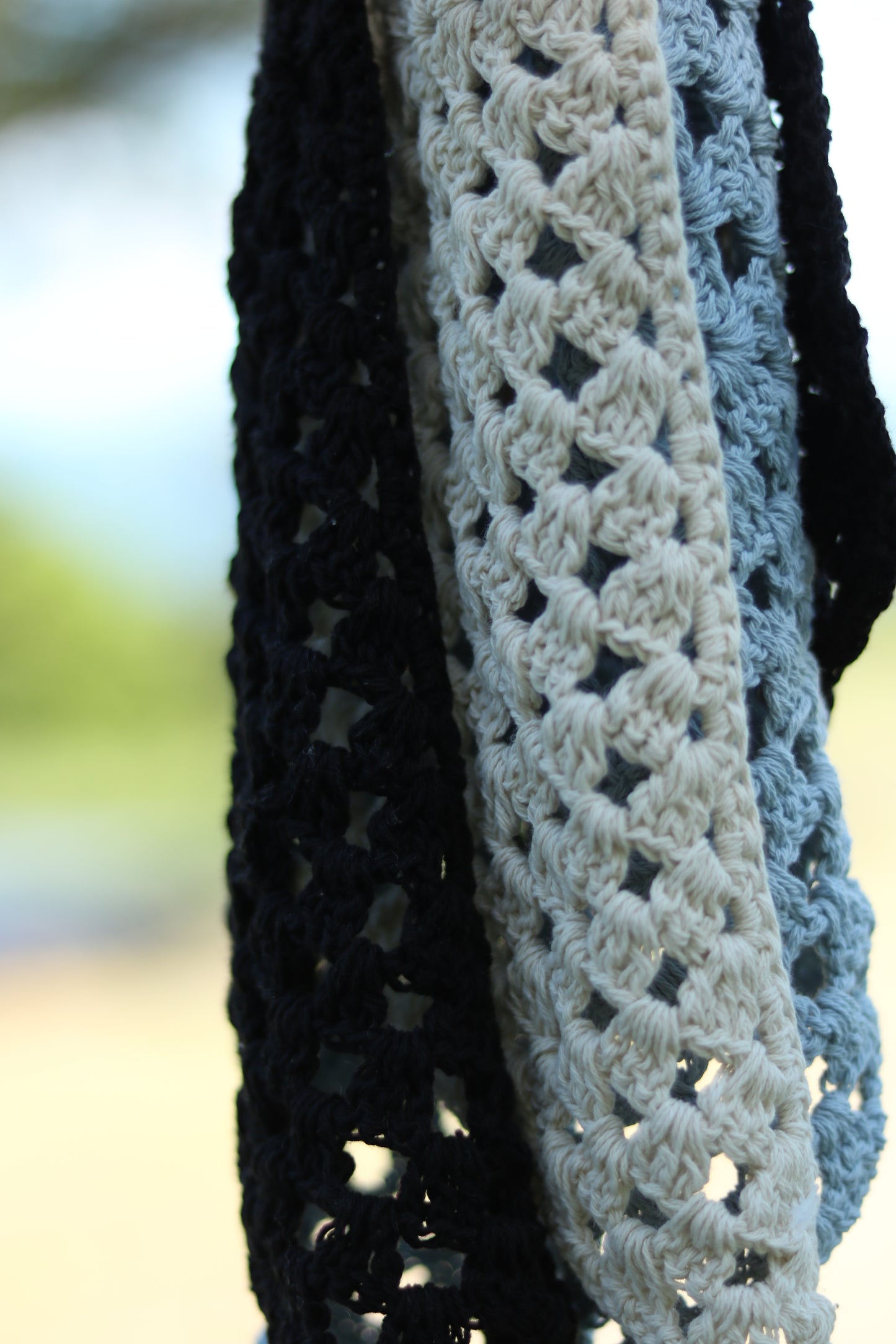 Triangle Head Scarf (Beige/Baby Blue/Black/Red)