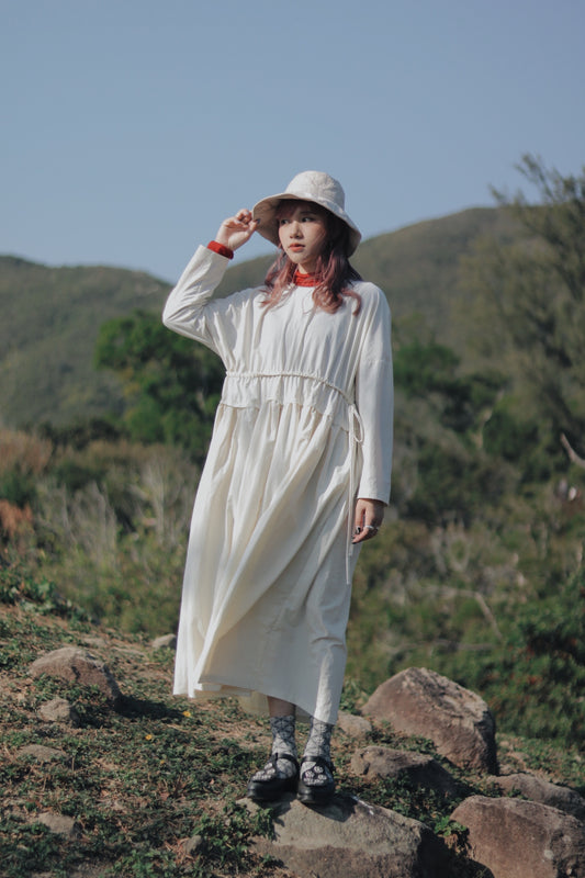 Belted Dress (Cream)