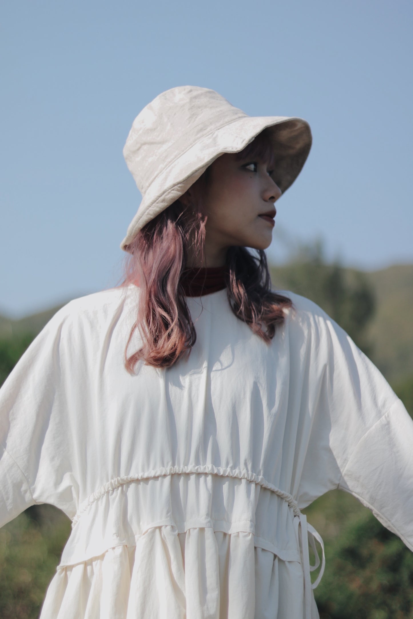 Belted Dress (Cream)