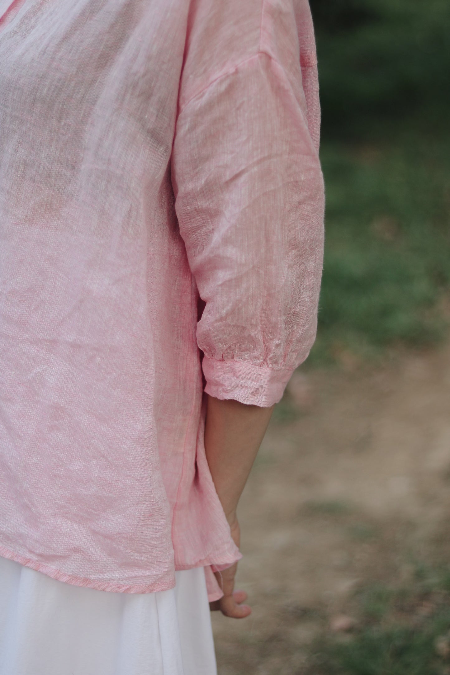 Collar Linen Shirt (Pink)