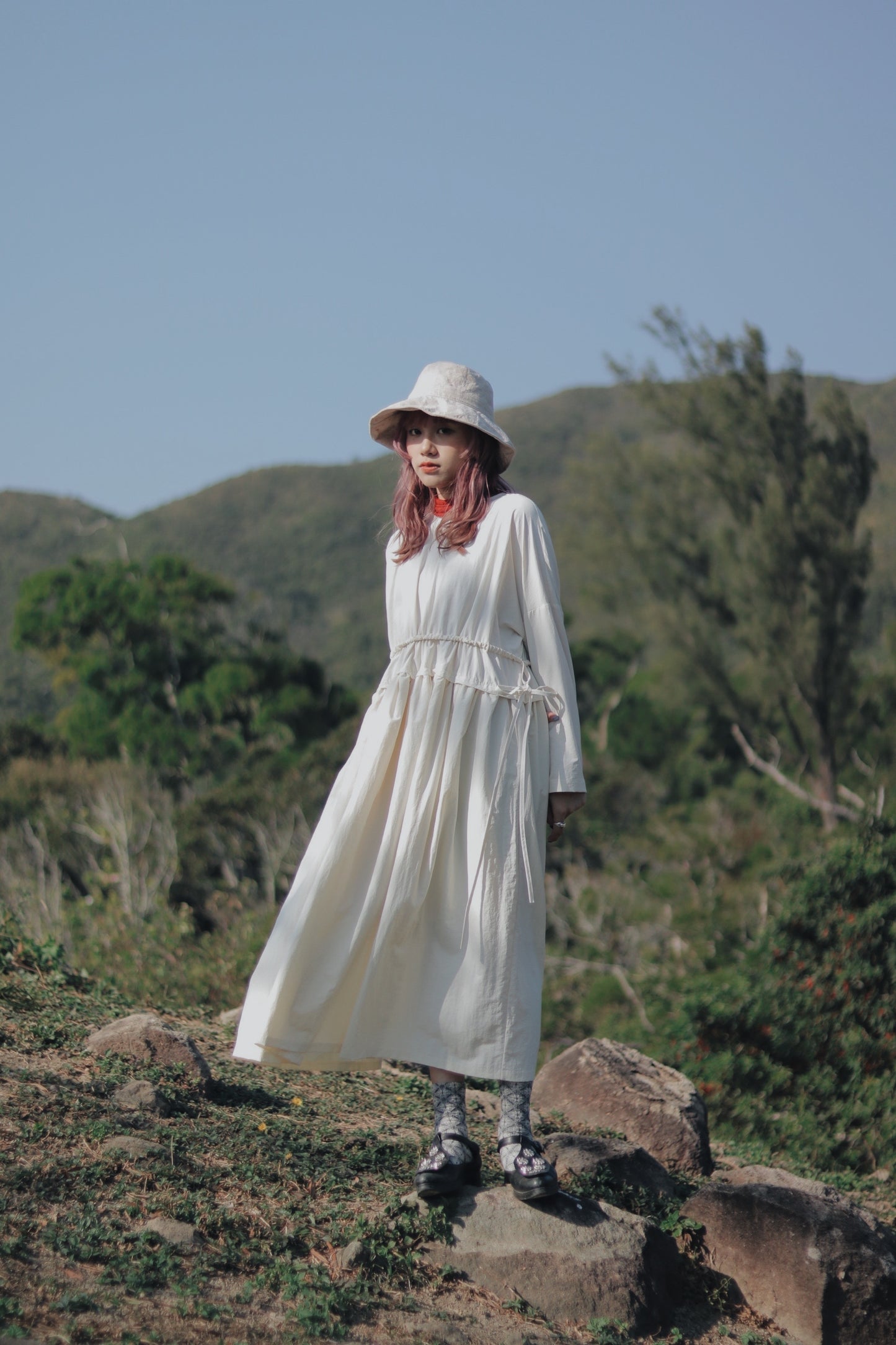 Belted Dress (Cream)