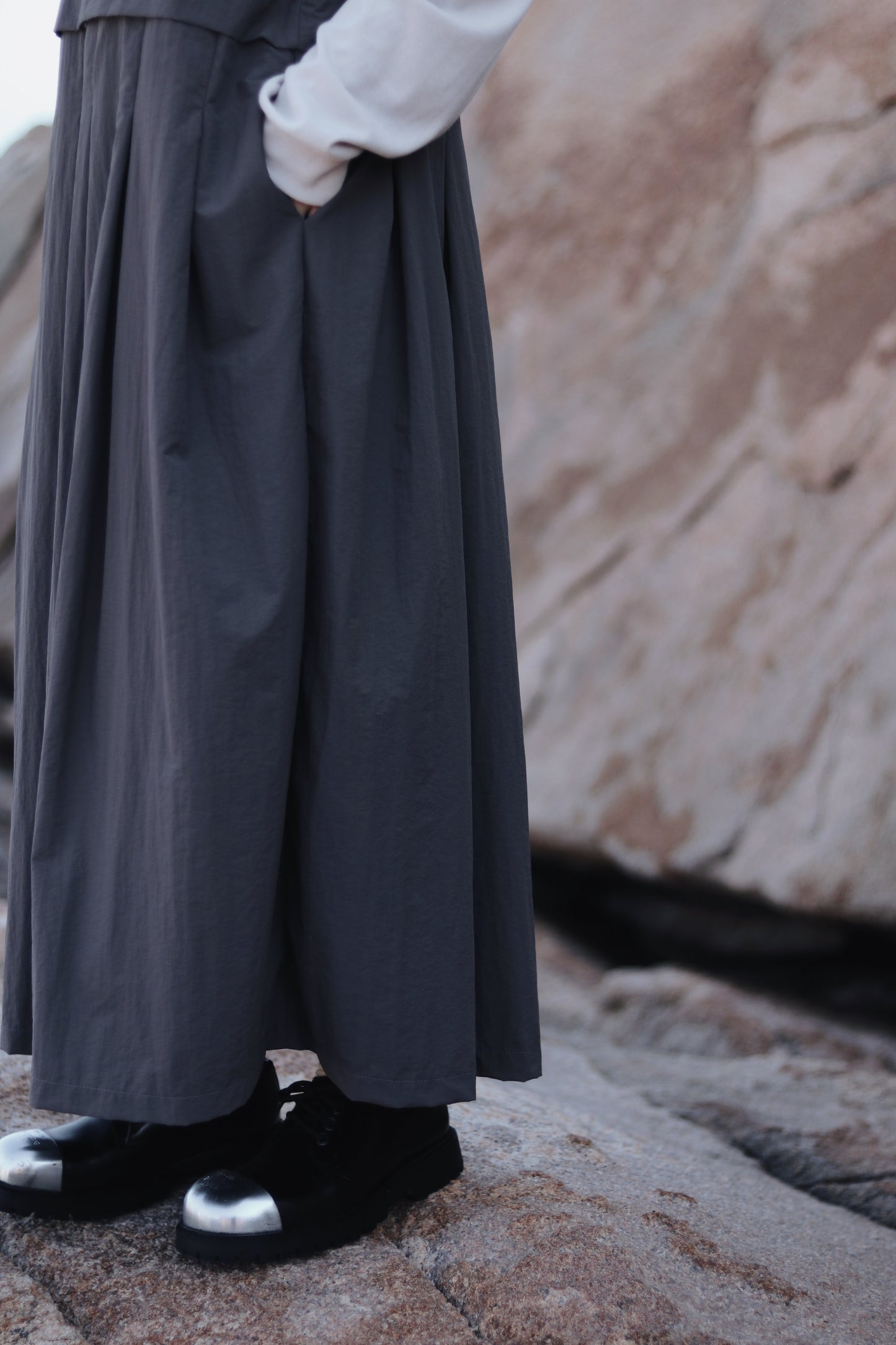 Doll Pleated Dress (Charcoal)