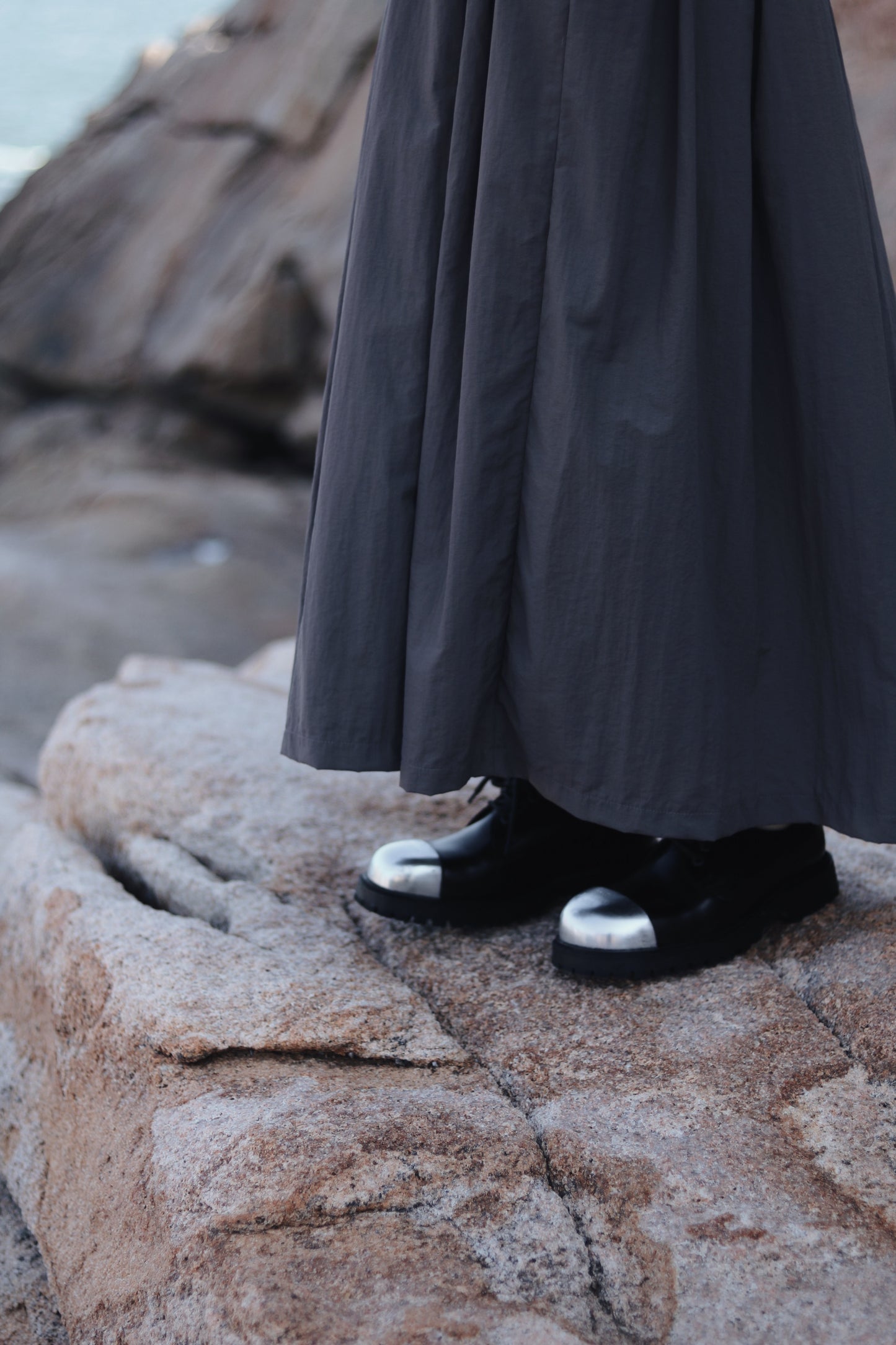 Doll Pleated Dress (Charcoal)