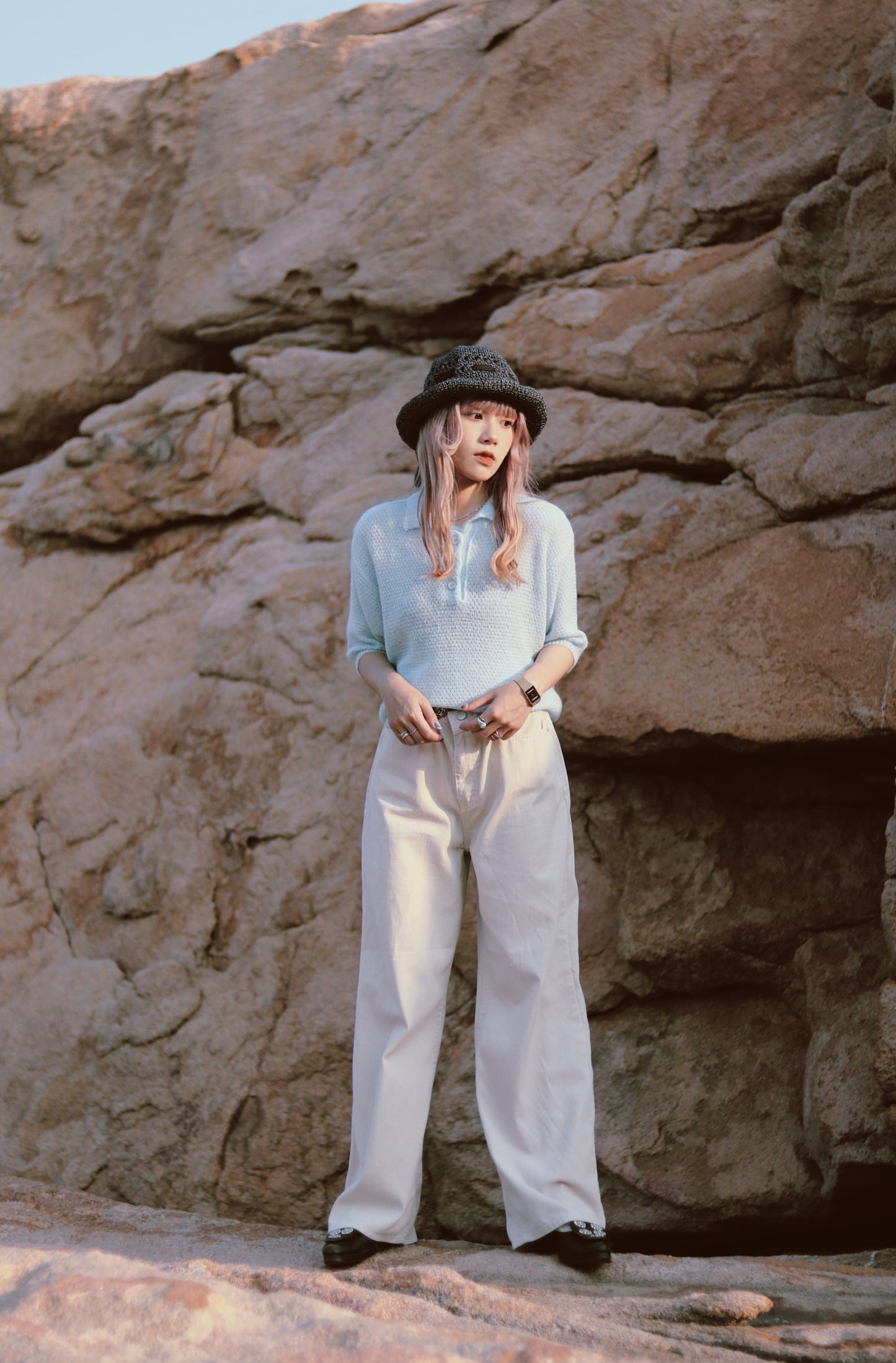 Straw Hat (Blue/Green)