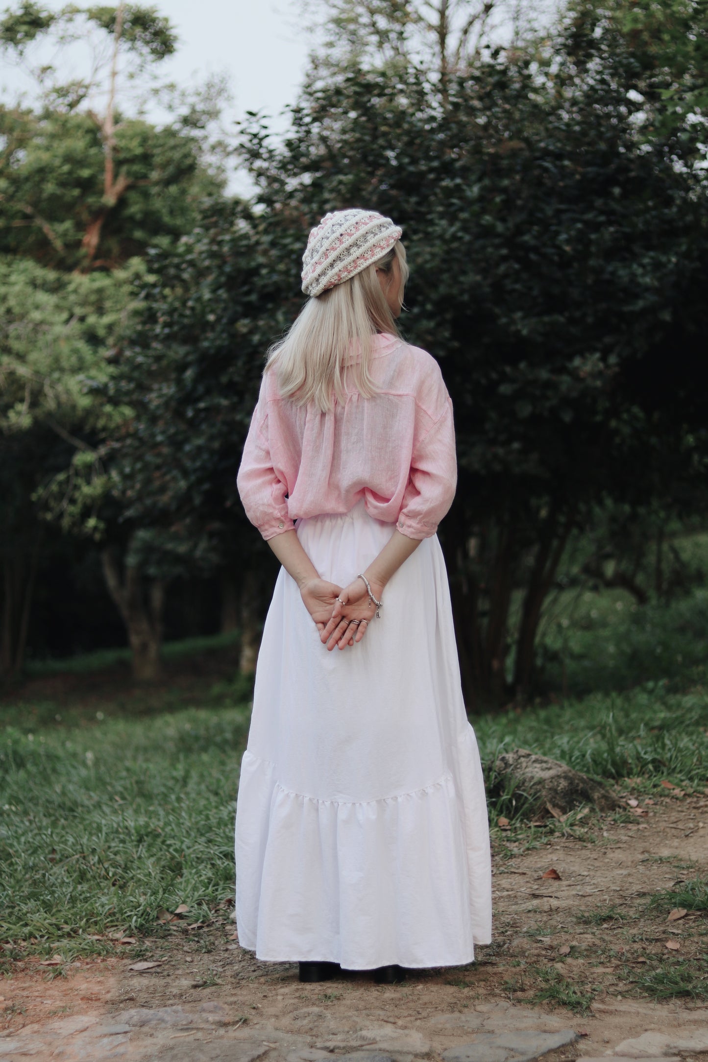 Collar Linen Shirt (Pink)