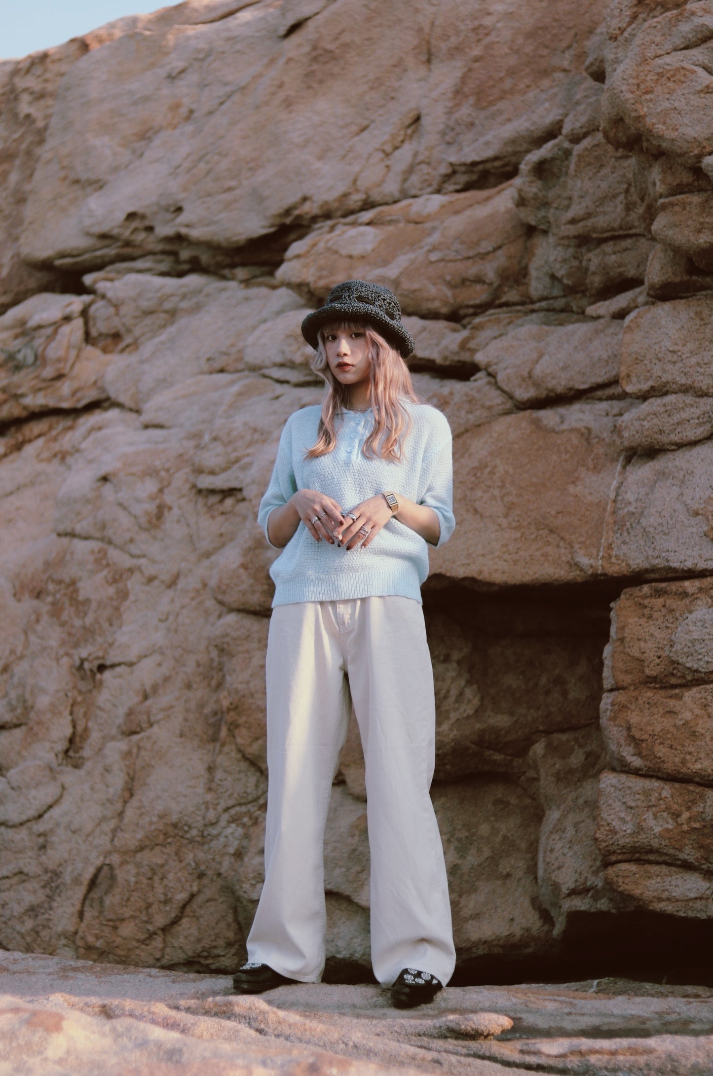 Straw Hat (Blue/Green)