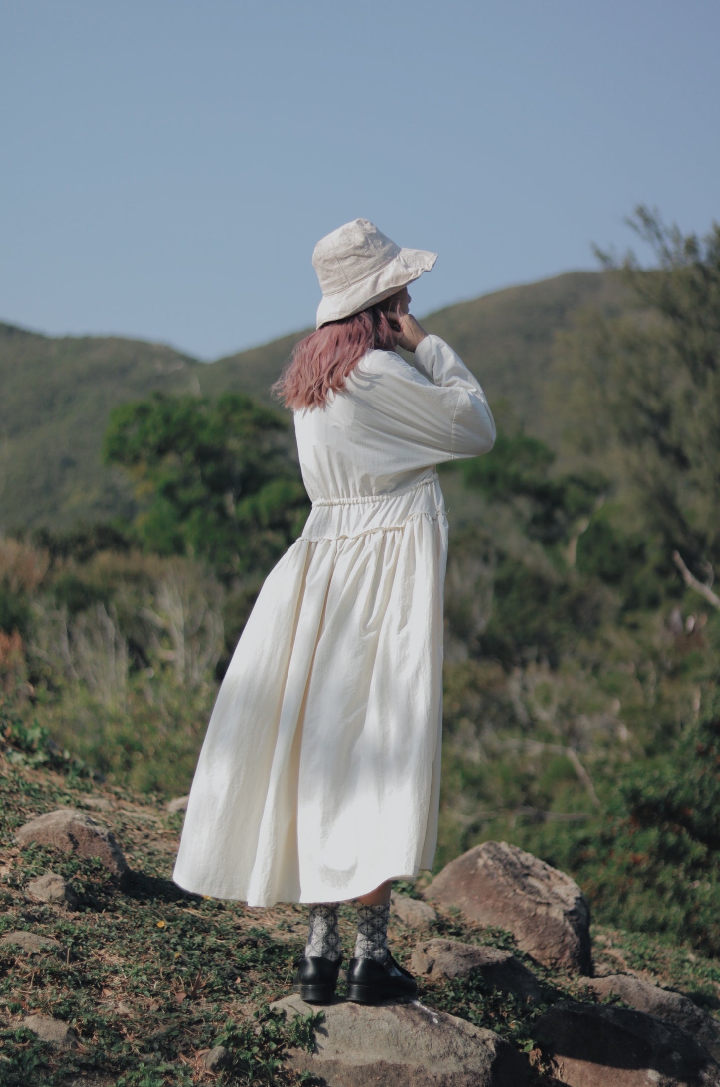 Belted Dress (Cream)