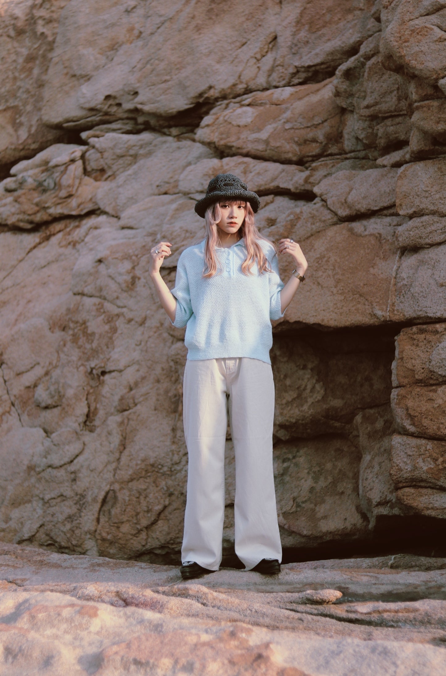 Straw Hat (Blue/Green)