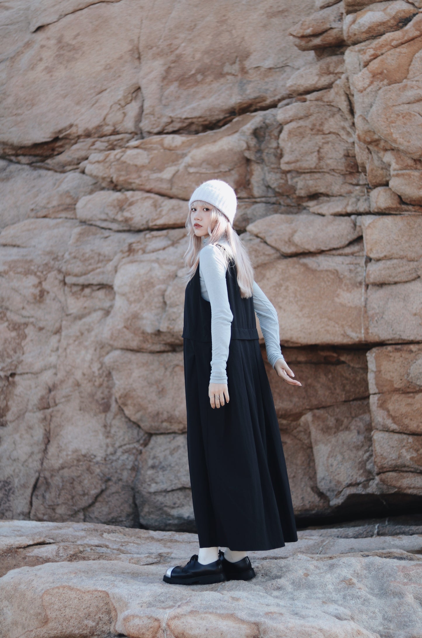 Doll Pleated Dress (Black)