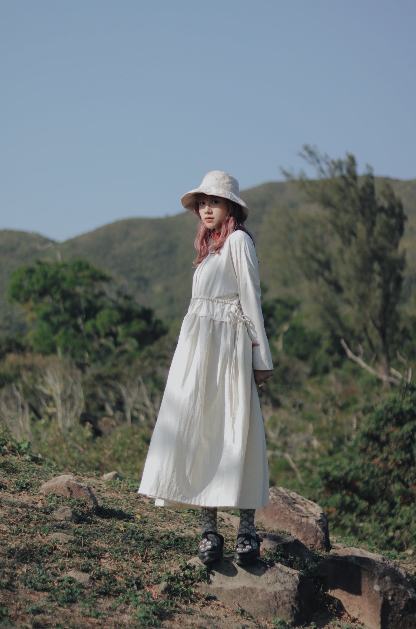 Belted Dress (Cream)