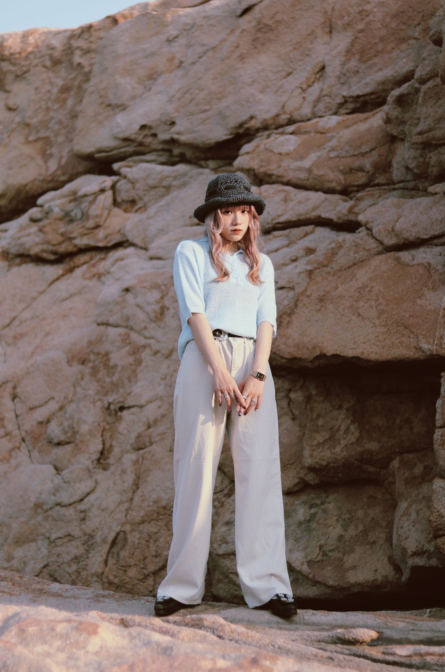 Straw Hat (Blue/Green)