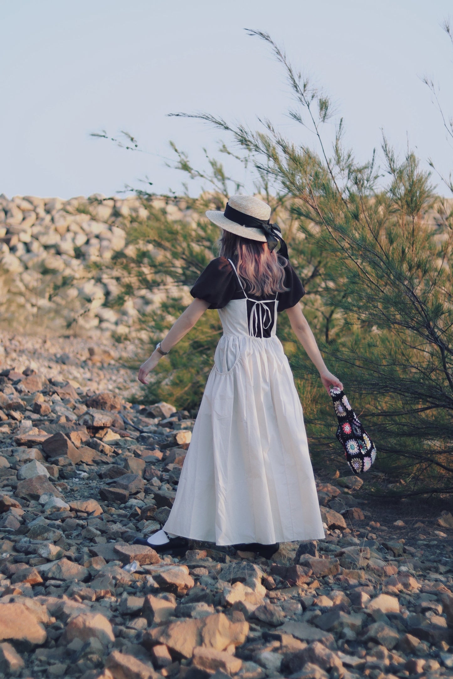 Doll Puff Sleeve Top S (Brown)